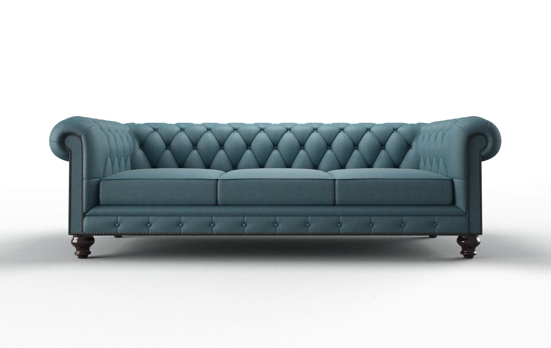 Bordeaux Royale Electric_blue Sofa espresso legs 1