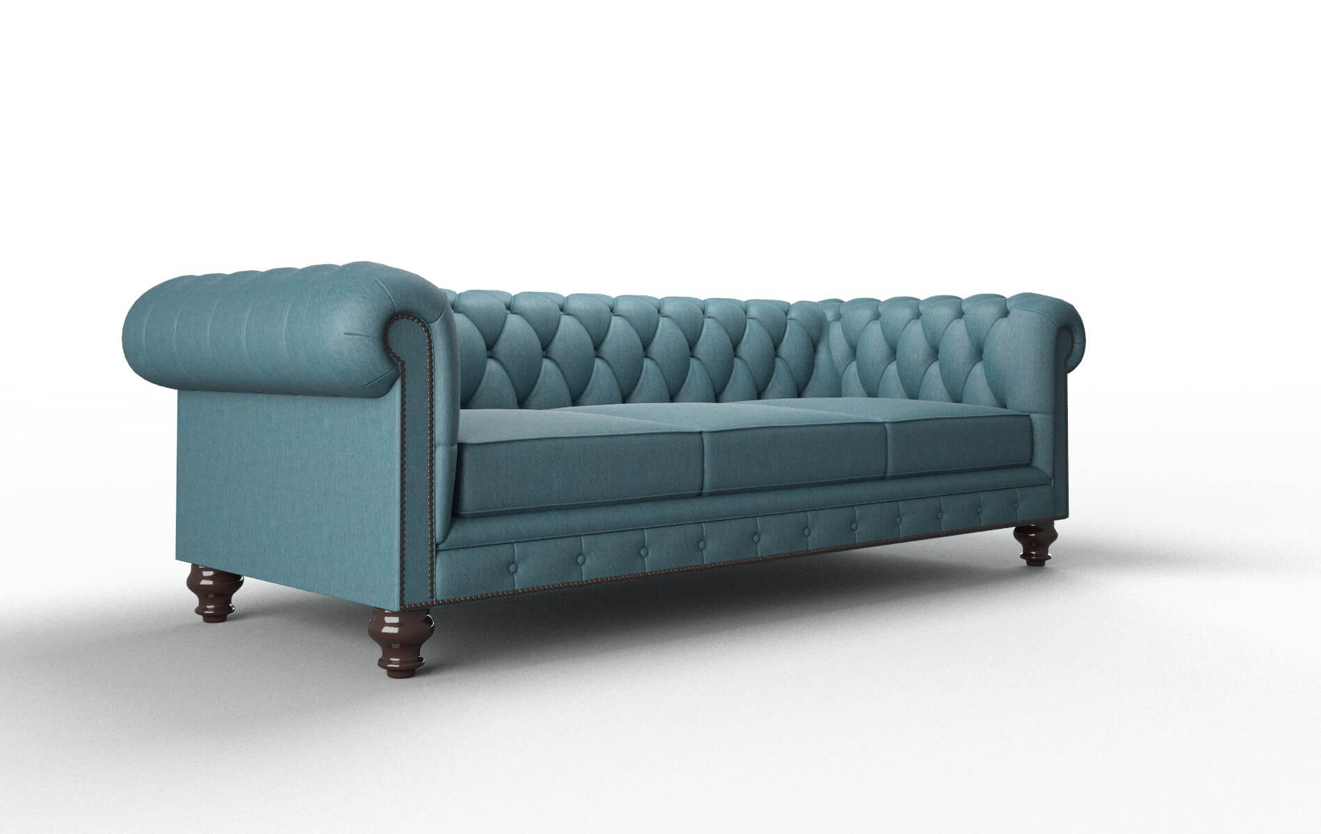 Bordeaux Royale Electric_blue Sofa espresso legs 2