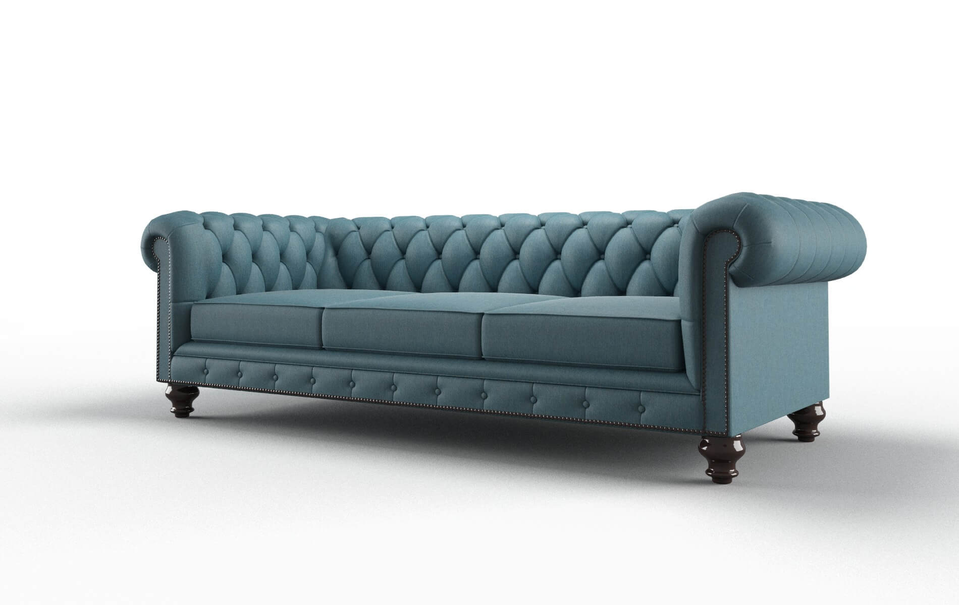 Bordeaux Royale Electric_blue Sofa espresso legs 4