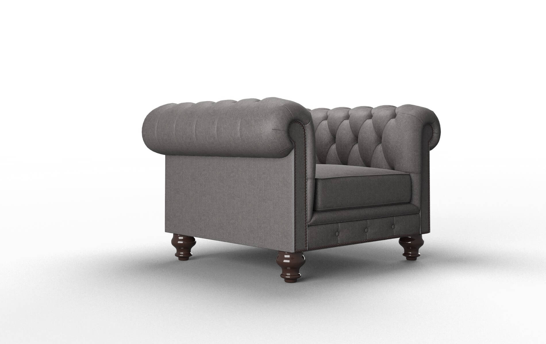 Bordeaux Sasha Grey Chair espresso legs 2
