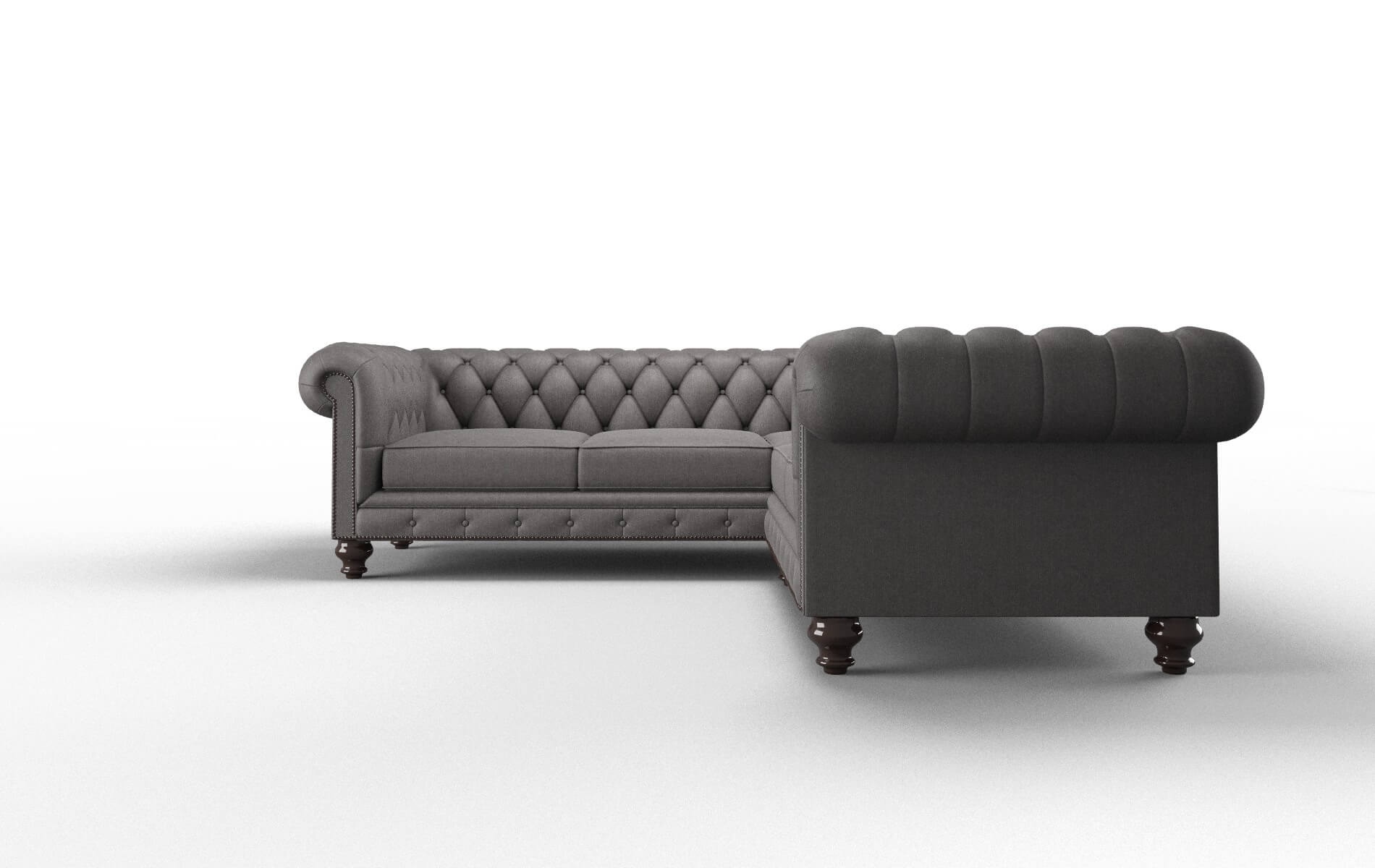 Bordeaux Sasha Grey Sectional espresso legs 5