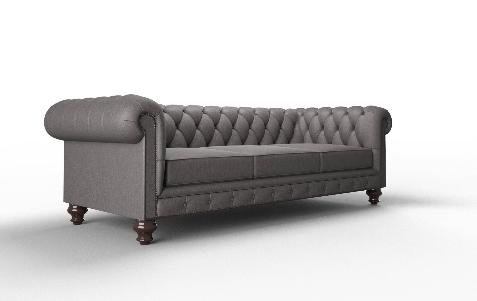 Bordeaux Sasha Grey Sofa espresso legs 2