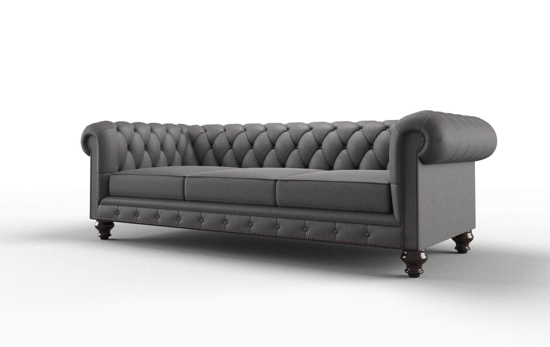 Bordeaux Sasha Grey Sofa espresso legs 4