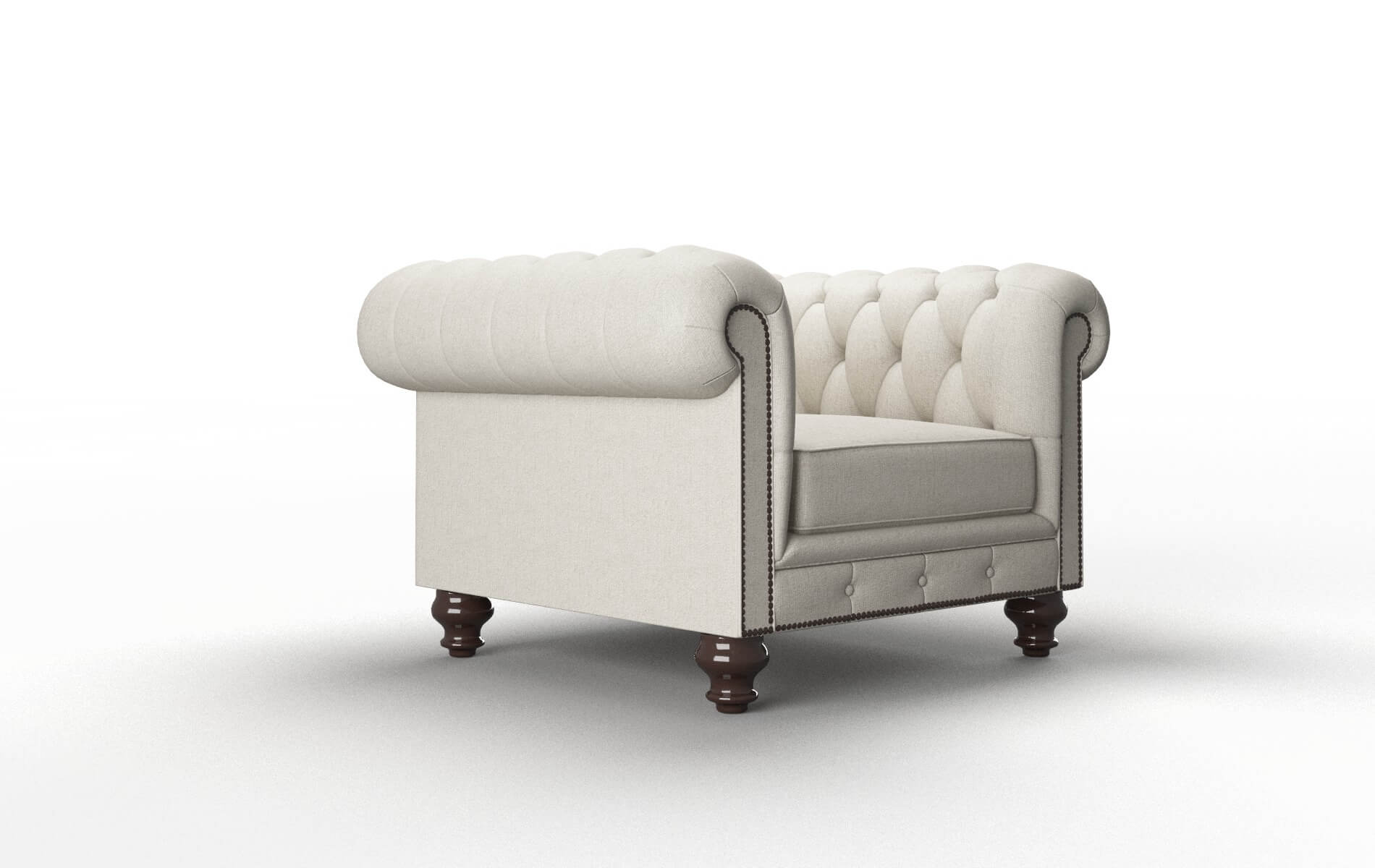 Bordeaux Sasha Linen Chair espresso legs 2