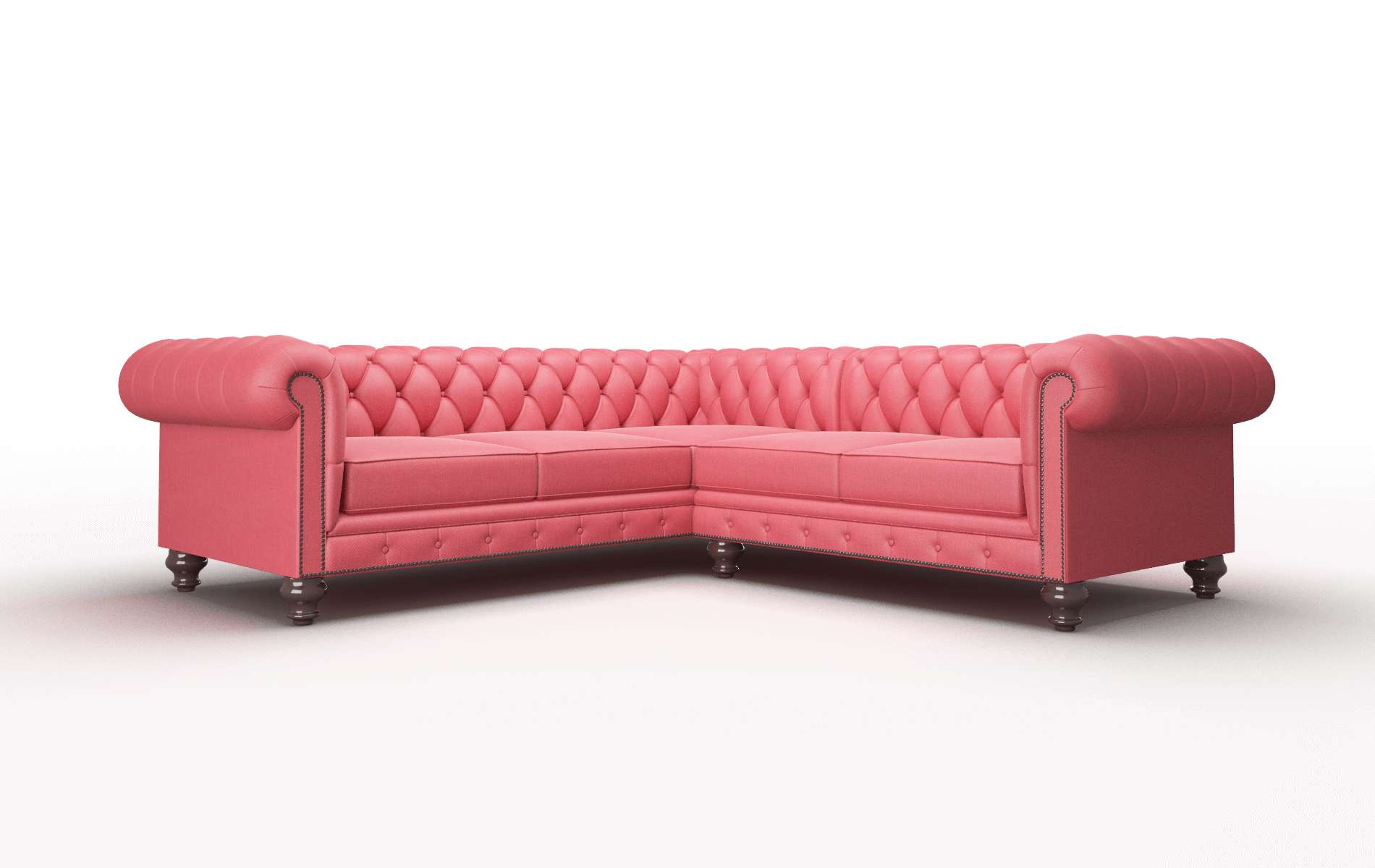 Bordeaux Sorrento Berry Sectional espresso legs 1