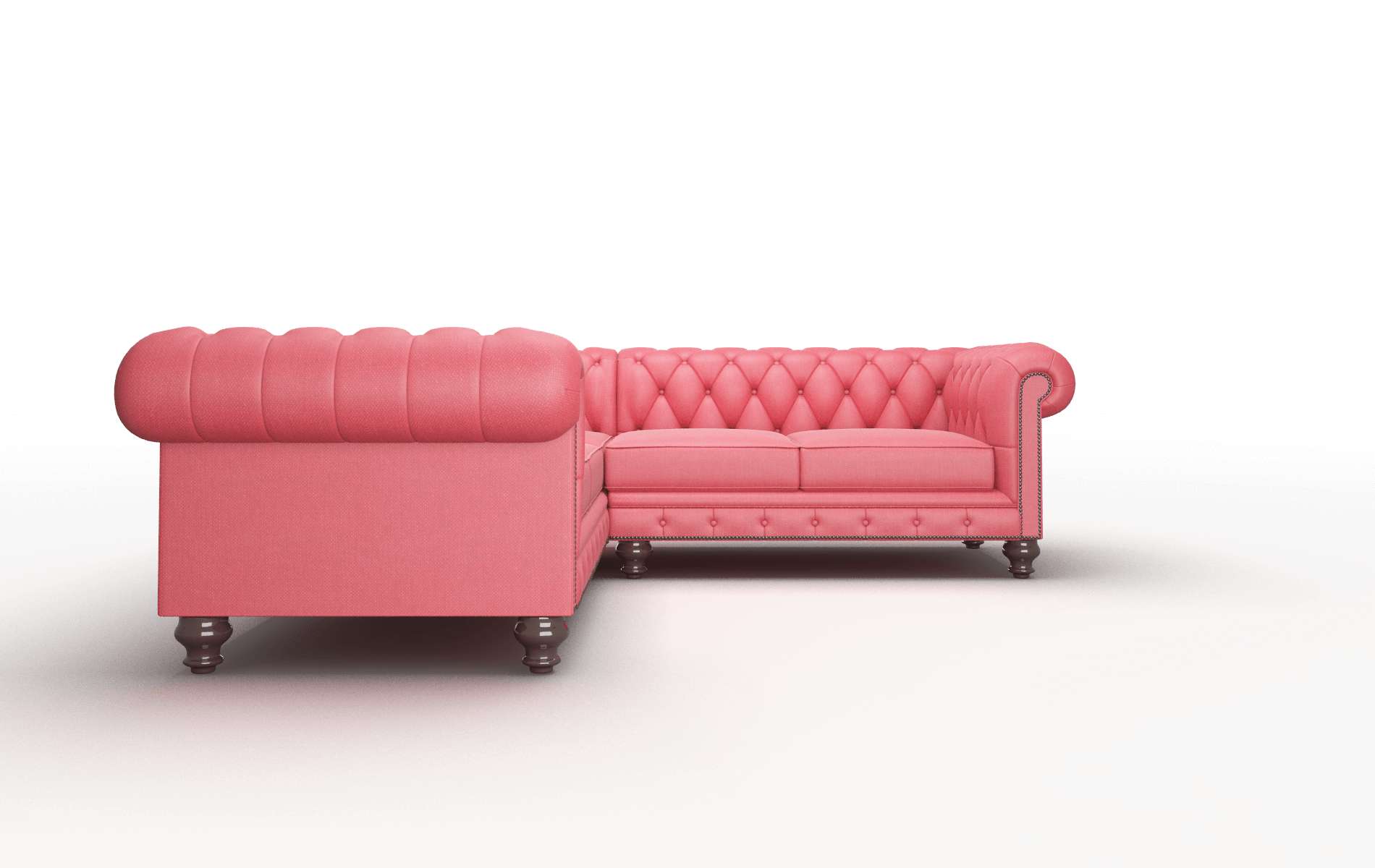 Bordeaux Sorrento Berry Sectional espresso legs 2