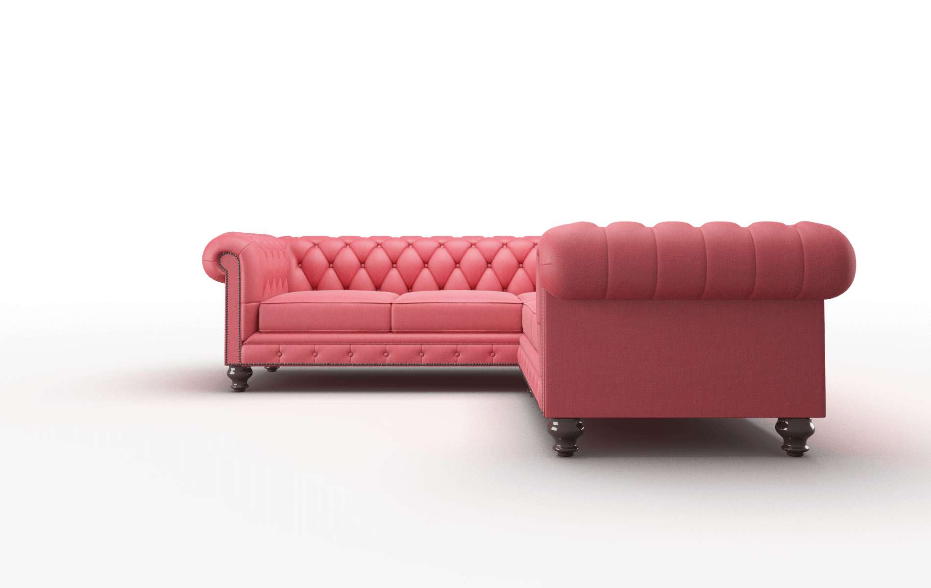 Bordeaux Sorrento Berry Sectional espresso legs 5