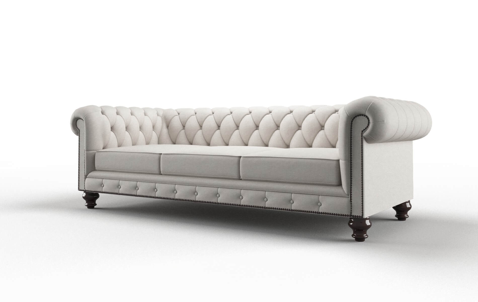 Bordeaux Suave Dove Sofa espresso legs 4