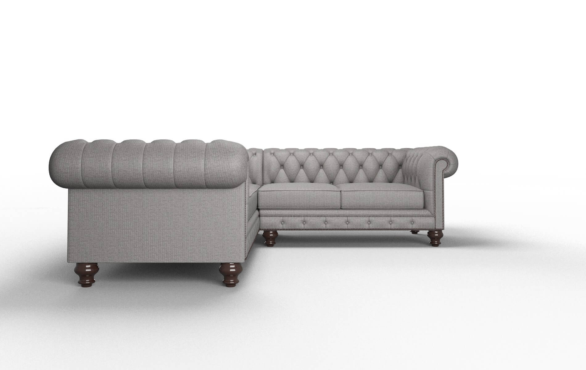 Bordeaux Terrain Oatmeal Sectional espresso legs 2