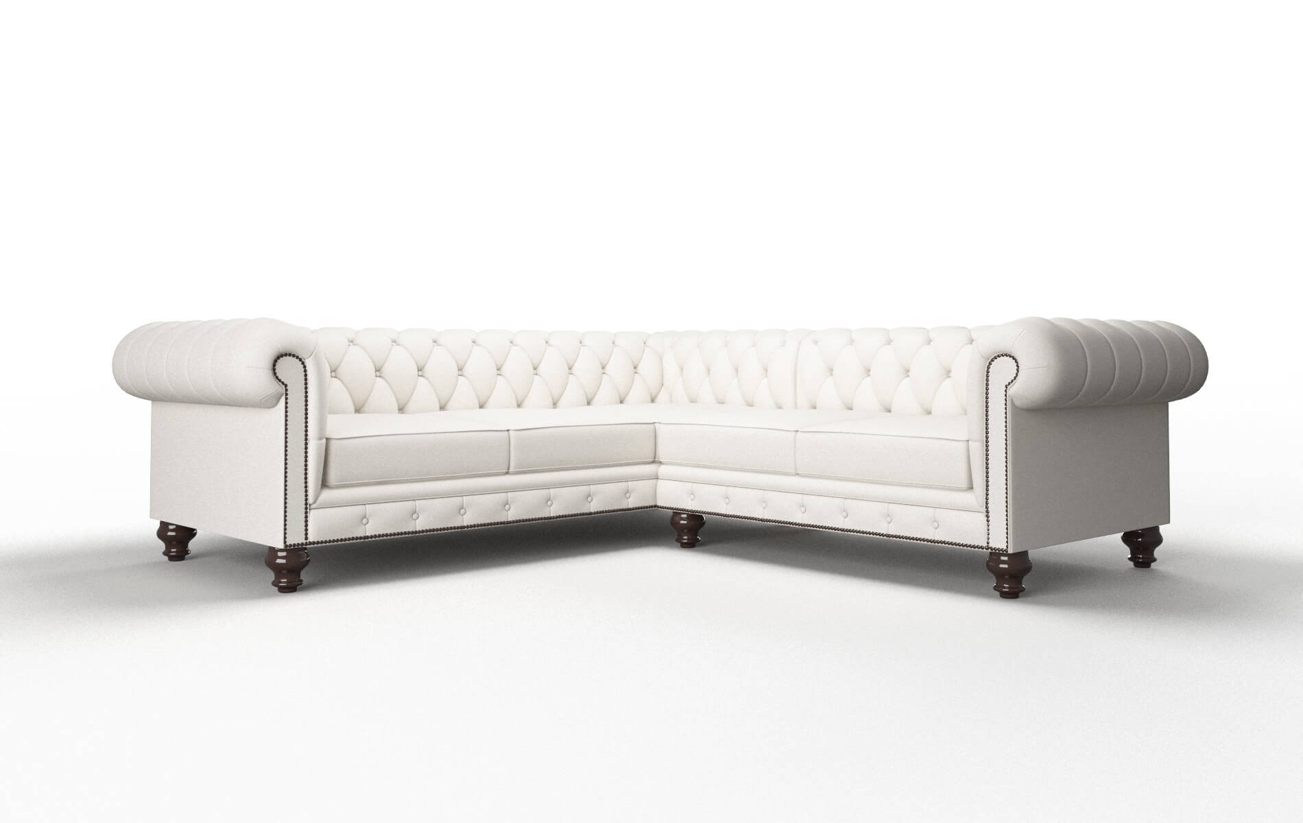 Bordeaux Venice eggshell Sectional Espresso Legs  1