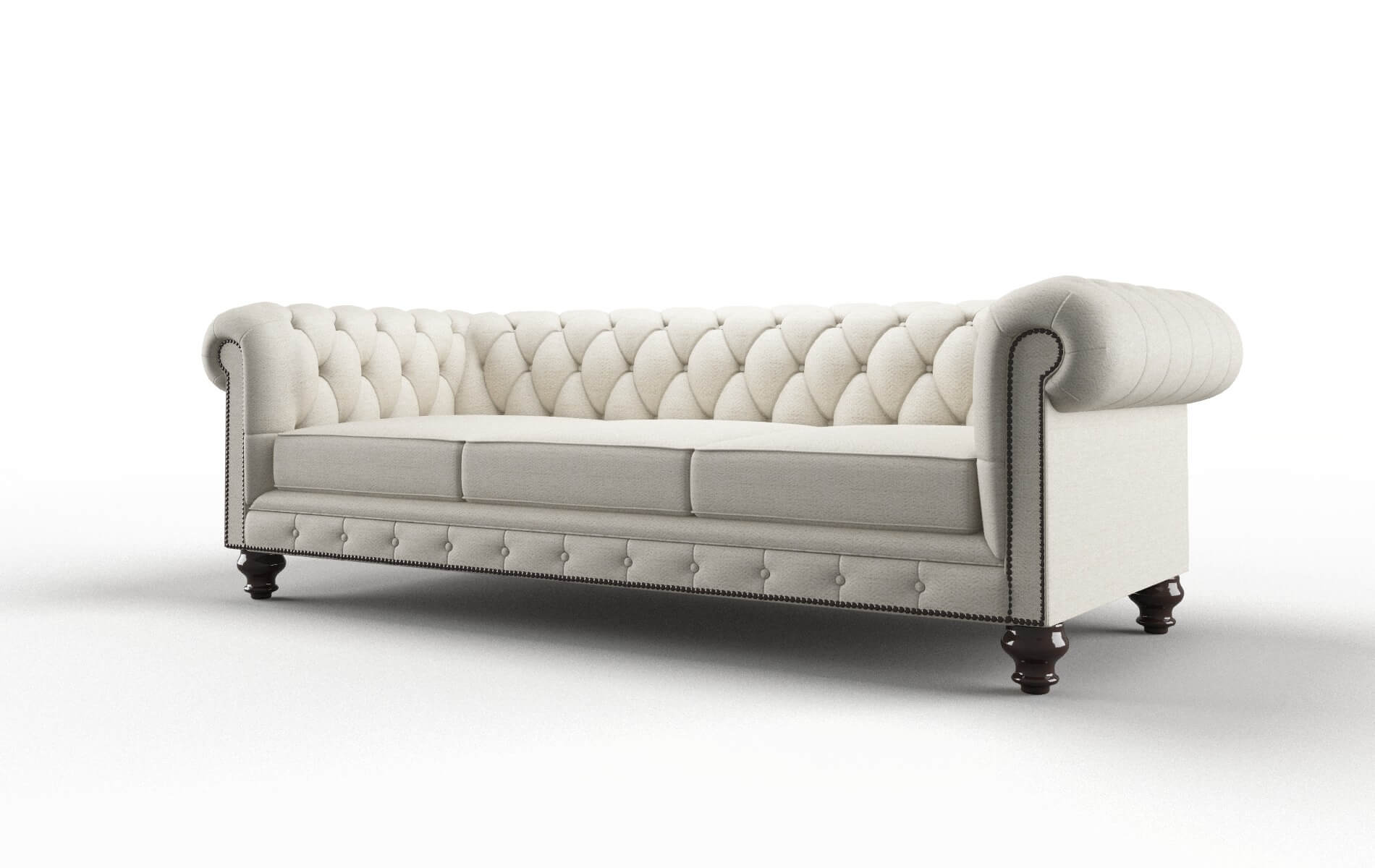 Bordeaux Venus Cream Sofa espresso legs 4