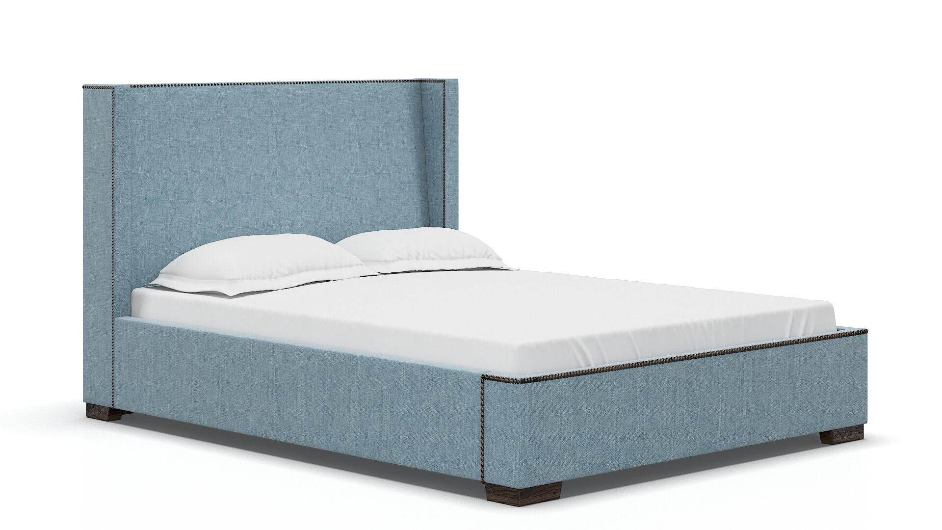 Bria Atlas Turquoise Bed espresso legs 2