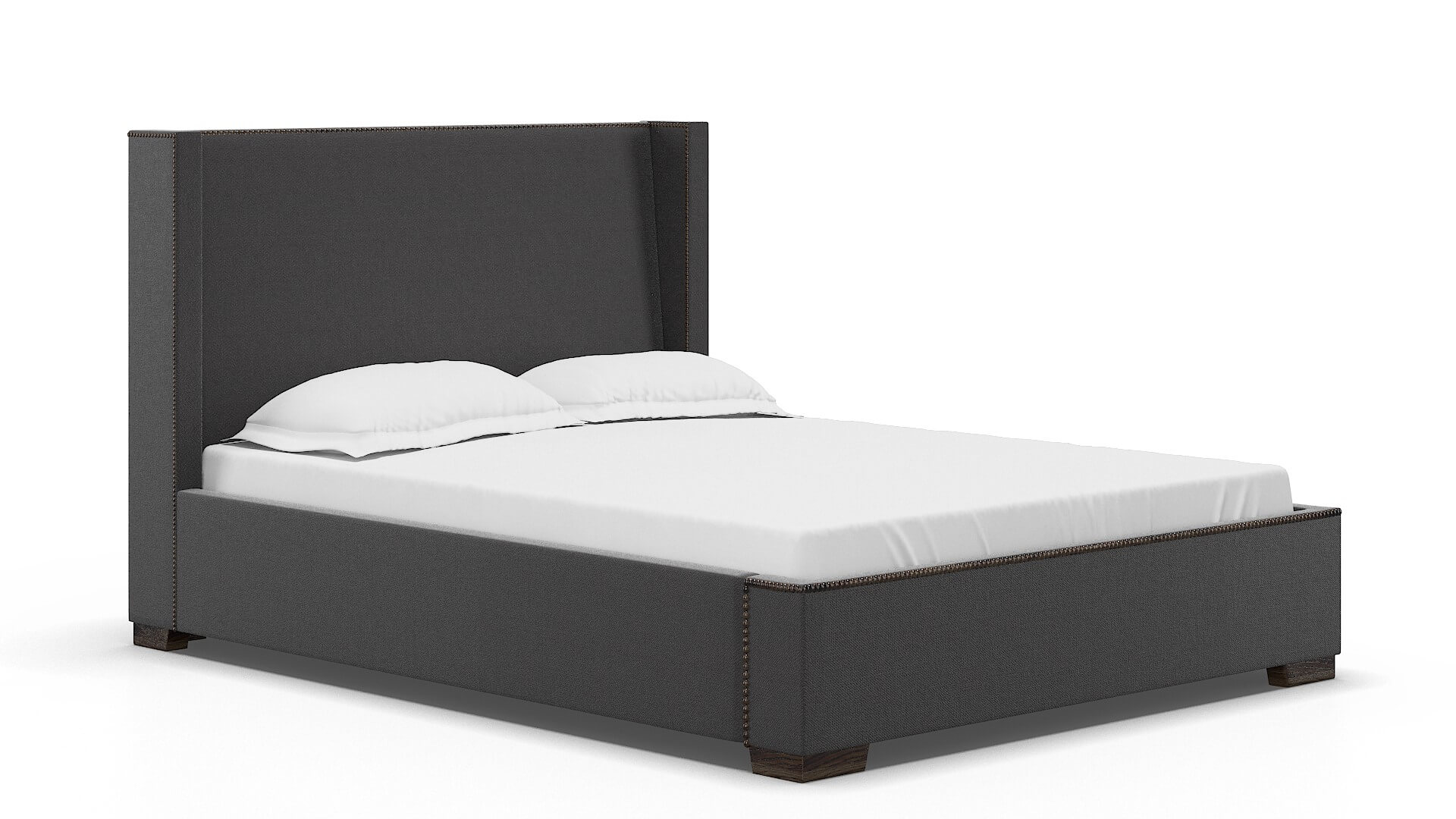 Bria Catalina Charcoal Bed espresso legs 2