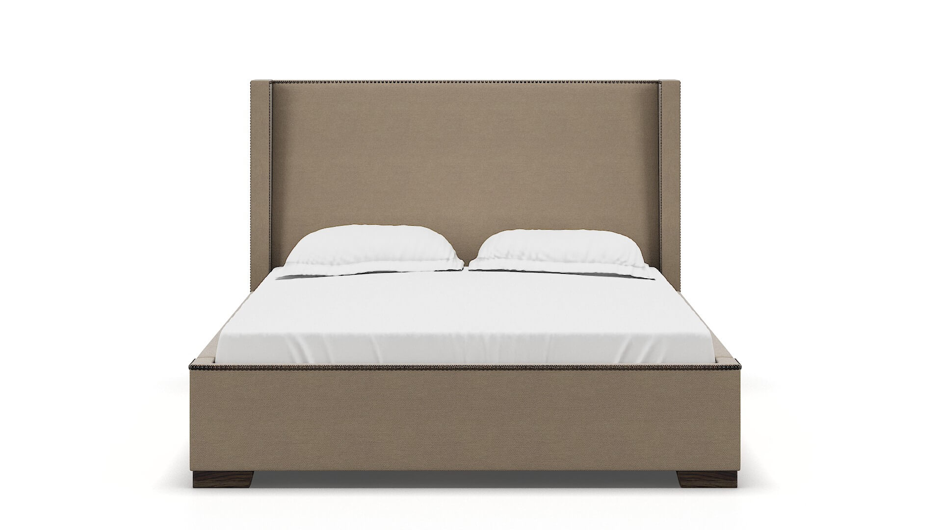 Bria Oakley Taupe Bed espresso legs 1