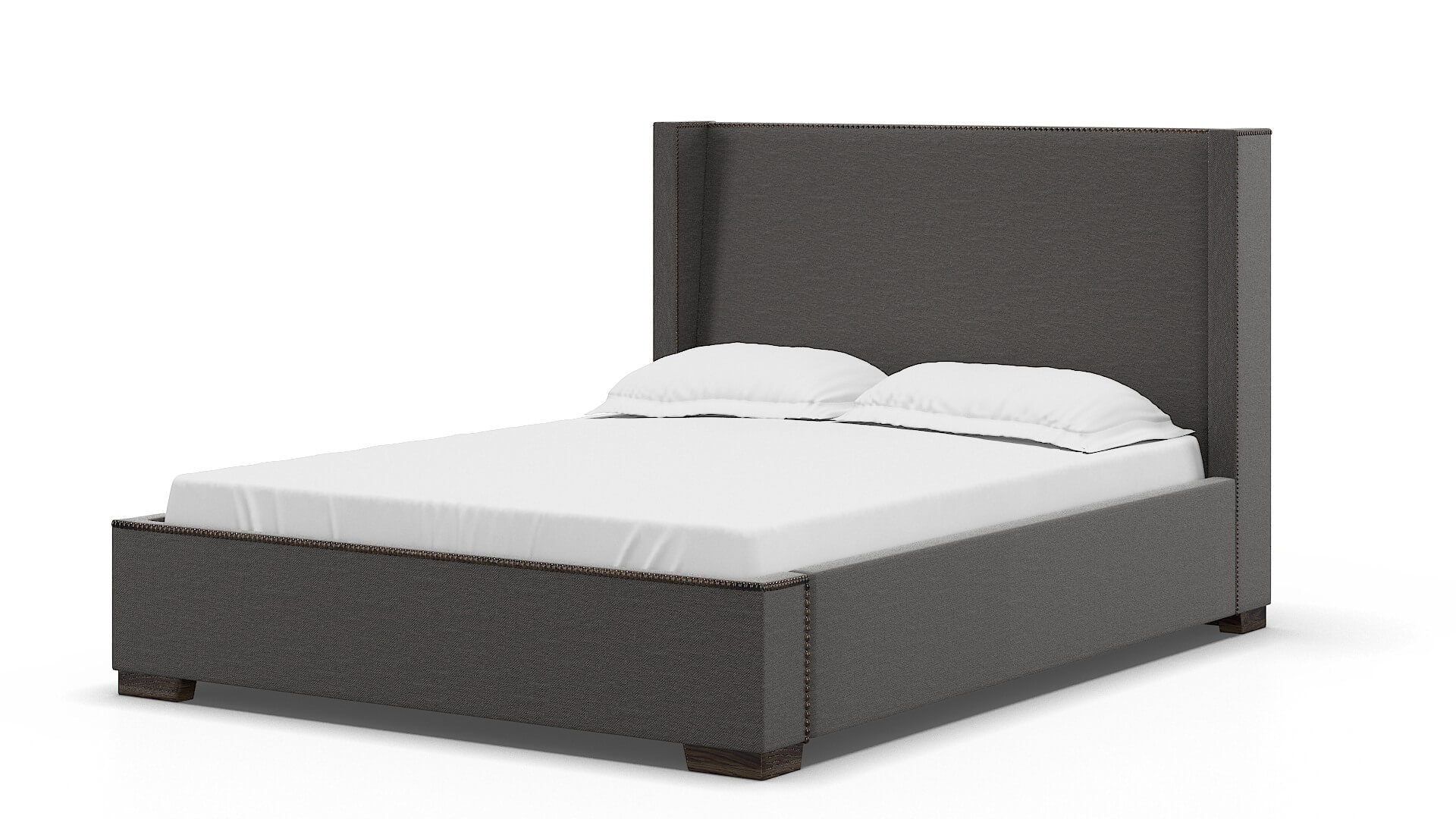 Bria Oscar Grey Bed espresso legs 5