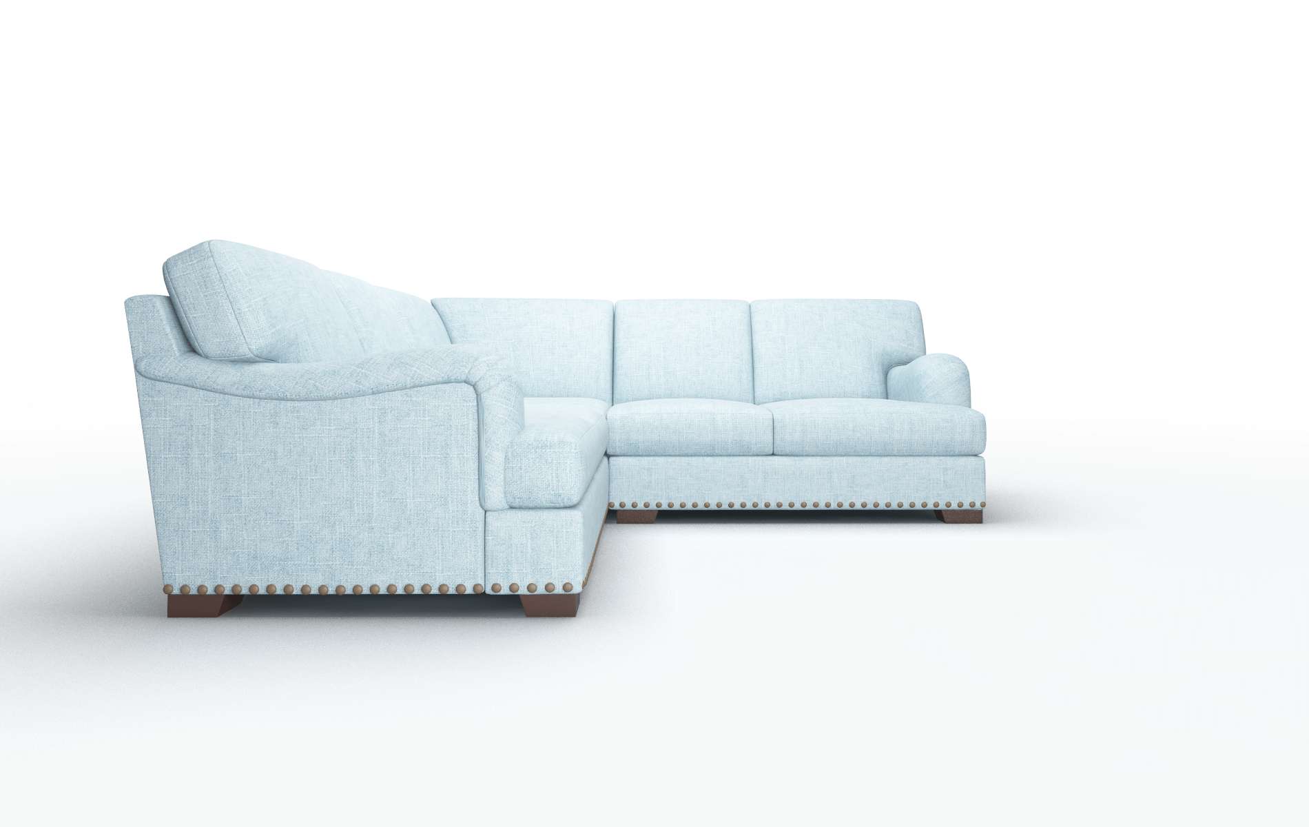 Brighton Atlas Turquoise Sectional espresso legs 2
