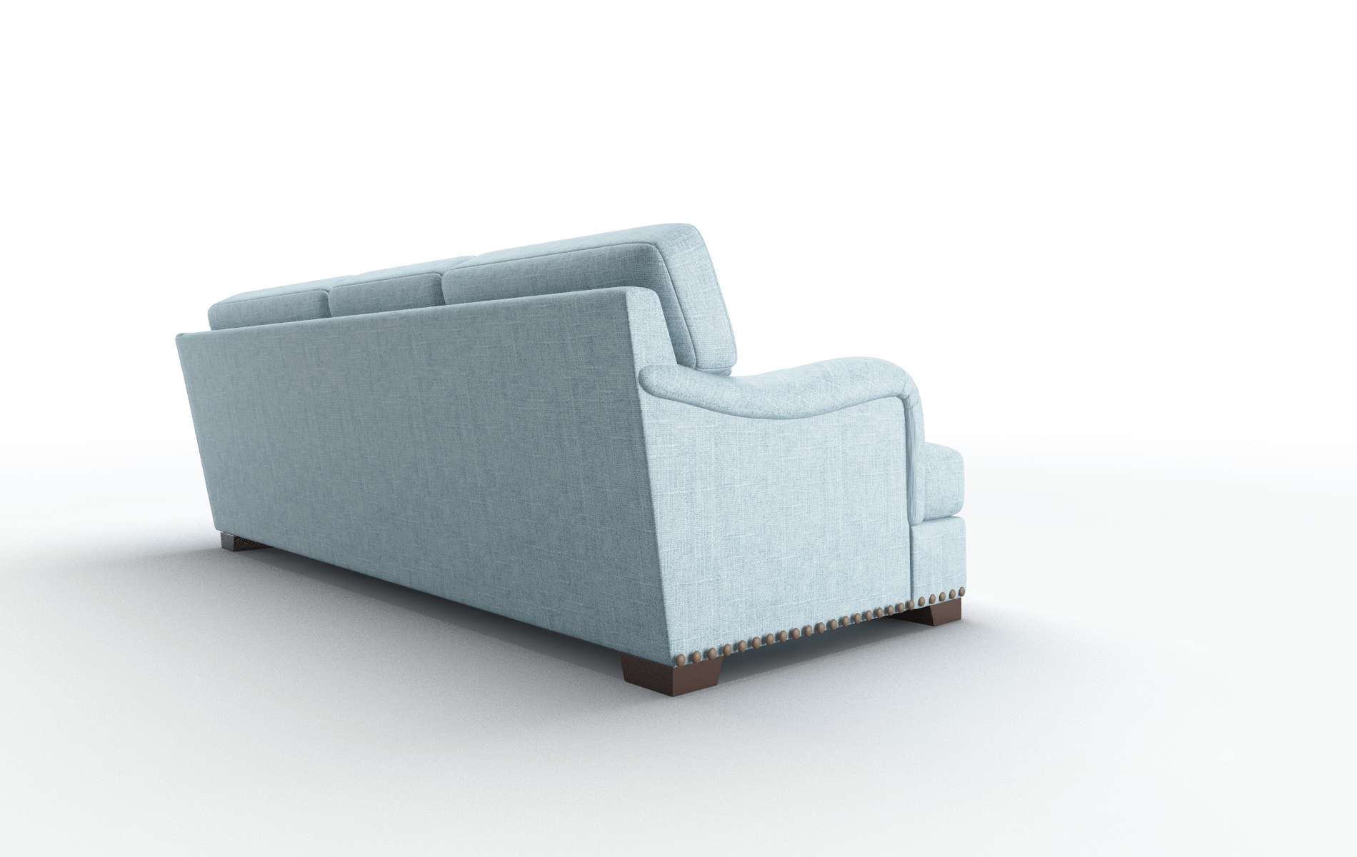 Brighton Atlas Turquoise Sectional espresso legs 3