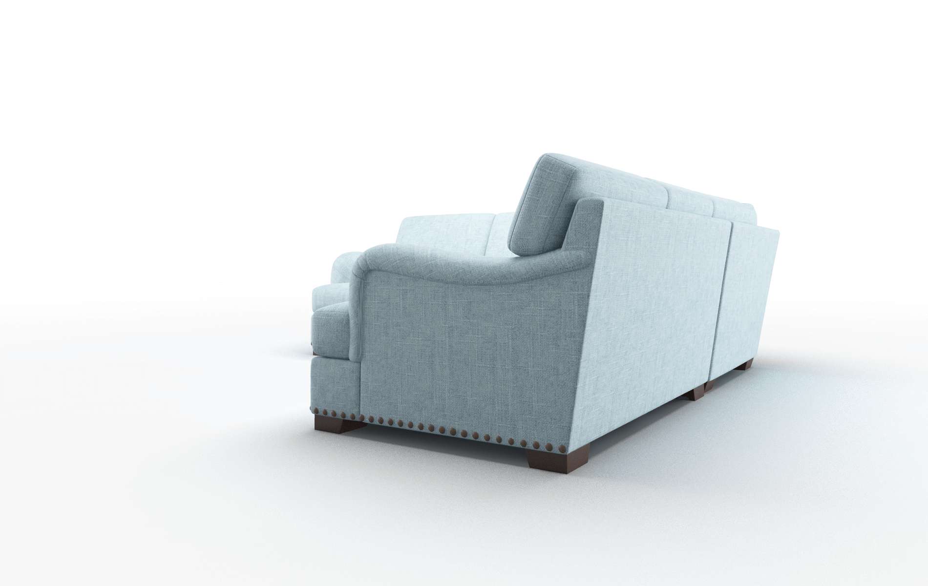 Brighton Atlas Turquoise Sectional espresso legs 4