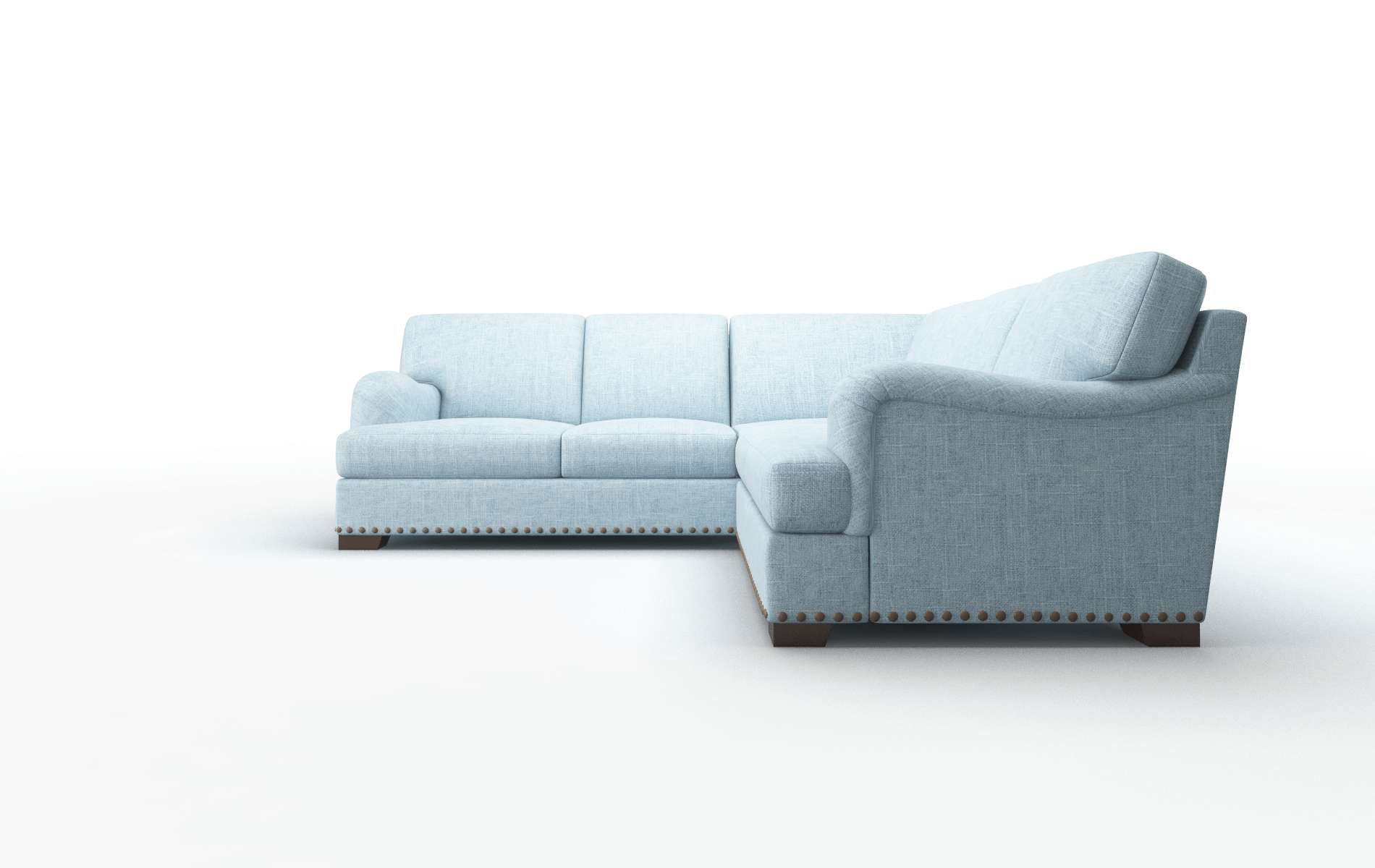 Brighton Atlas Turquoise Sectional espresso legs 5