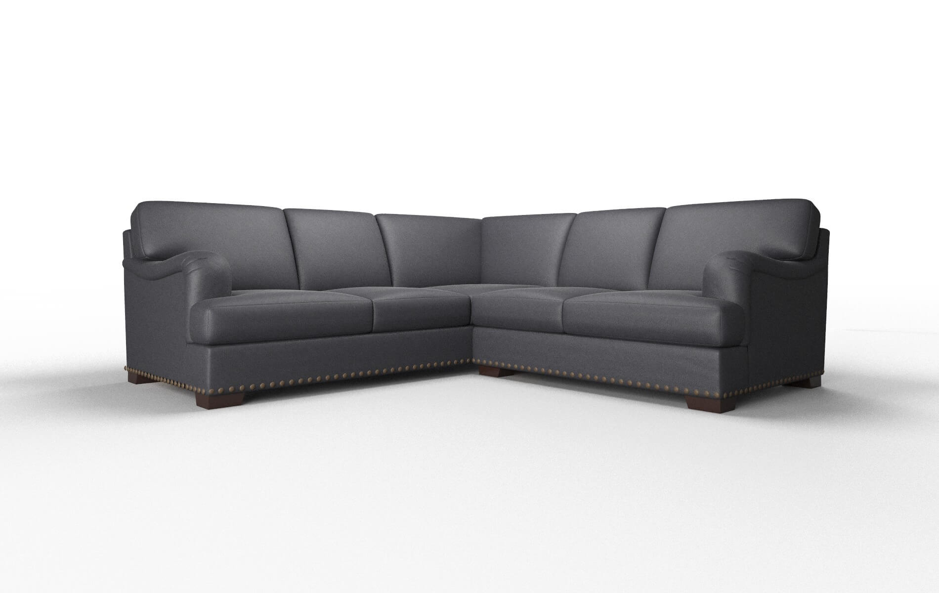 Brighton Atlas_plz Navy Sectional espresso legs