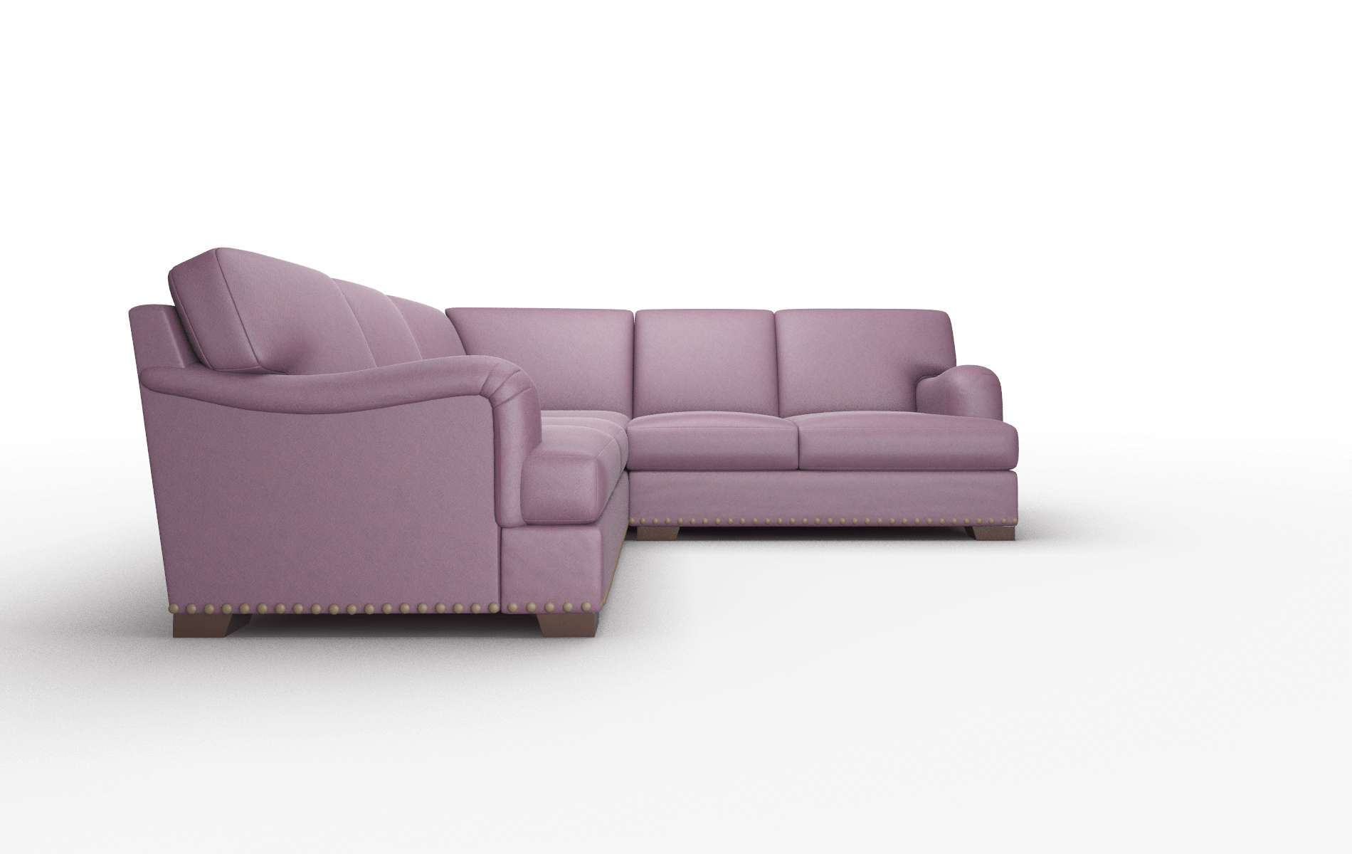 Brighton Bella Aubergine Sectional espresso legs 2