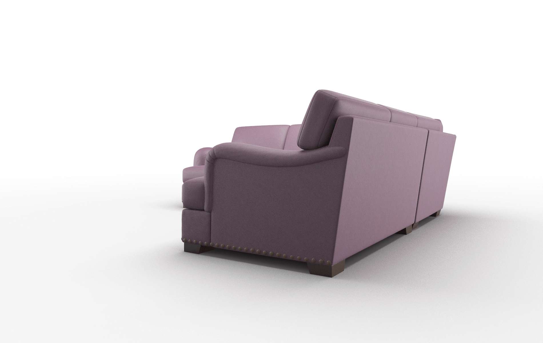 Brighton Bella Aubergine Sectional espresso legs 4