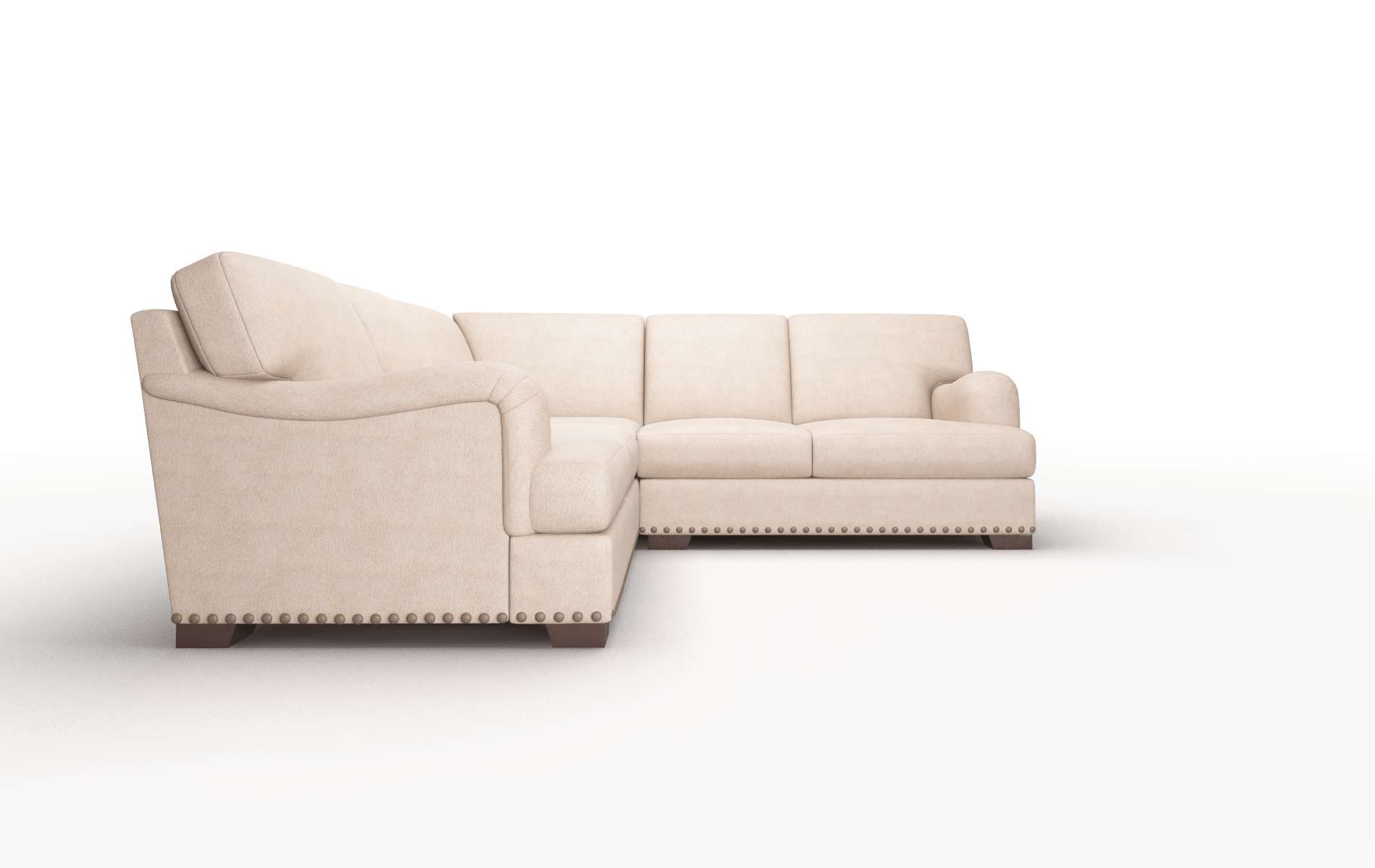 Brighton Bella Pewter Sectional espresso legs 2