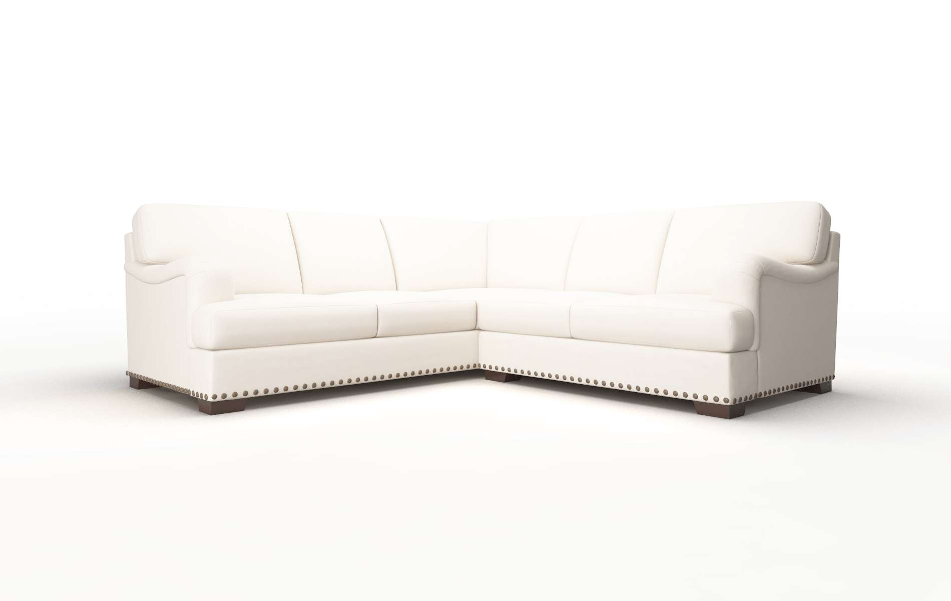 Brighton Blanche milky Sectional Espresso Legs  1