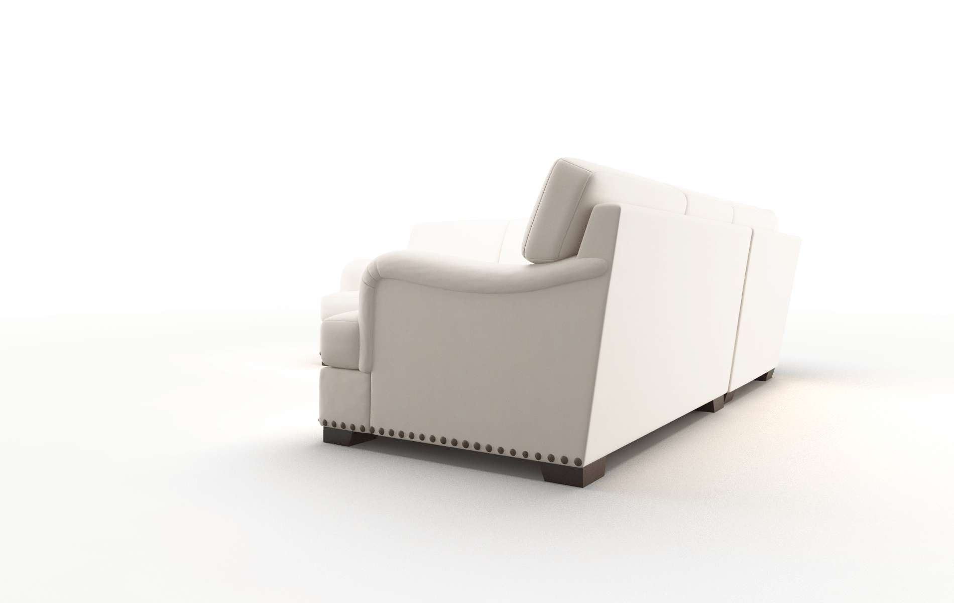 Brighton Blanche Milky Sectional espresso legs 4