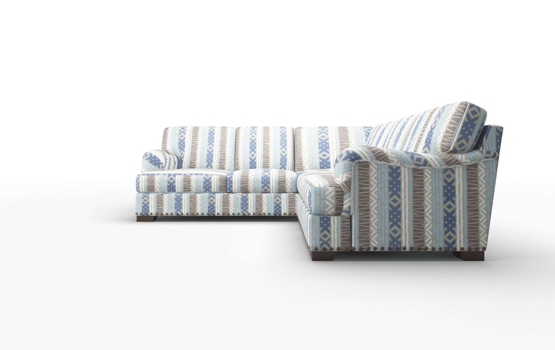 Brighton Bodhi Indigo Sectional espresso legs 5