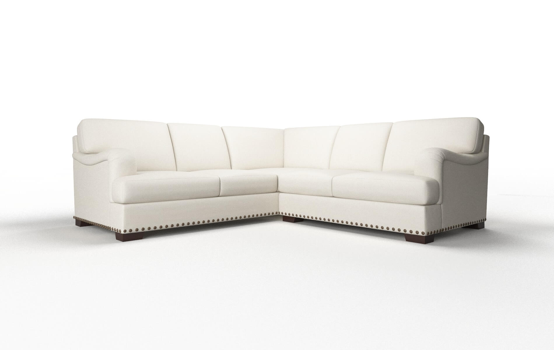 Brighton Bungalow Ivory Sectional espresso legs 1