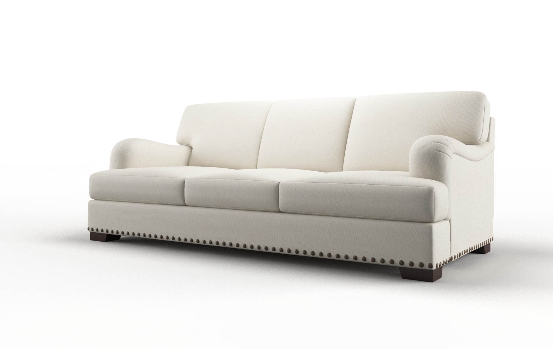 Brighton Bungalow Ivory Sofa espresso legs 4