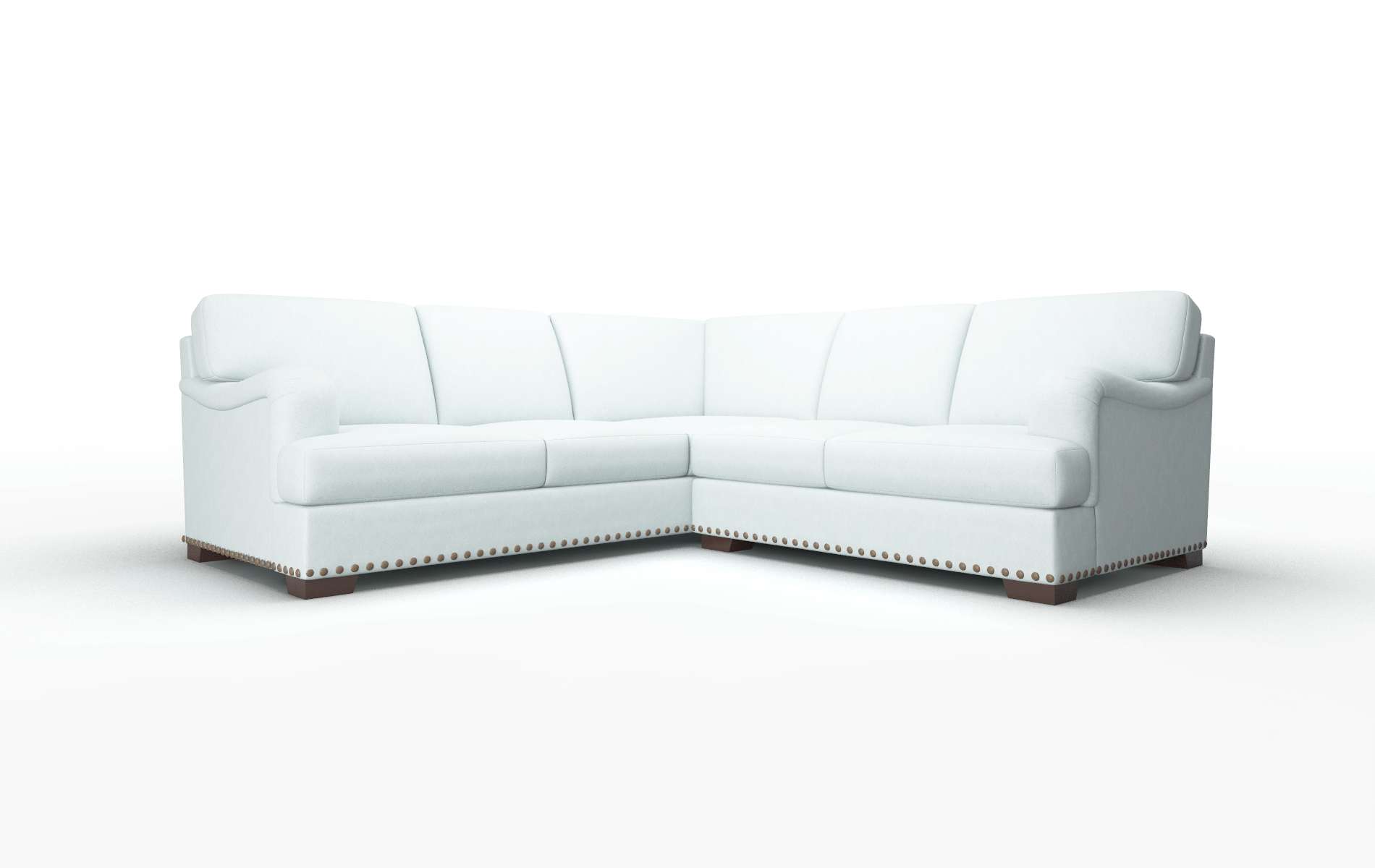 Brighton Clyde Cornflower Sectional espresso legs 1