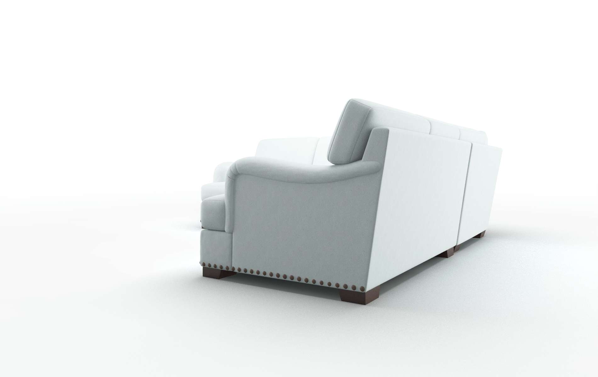 Brighton Clyde Cornflower Sectional espresso legs 4