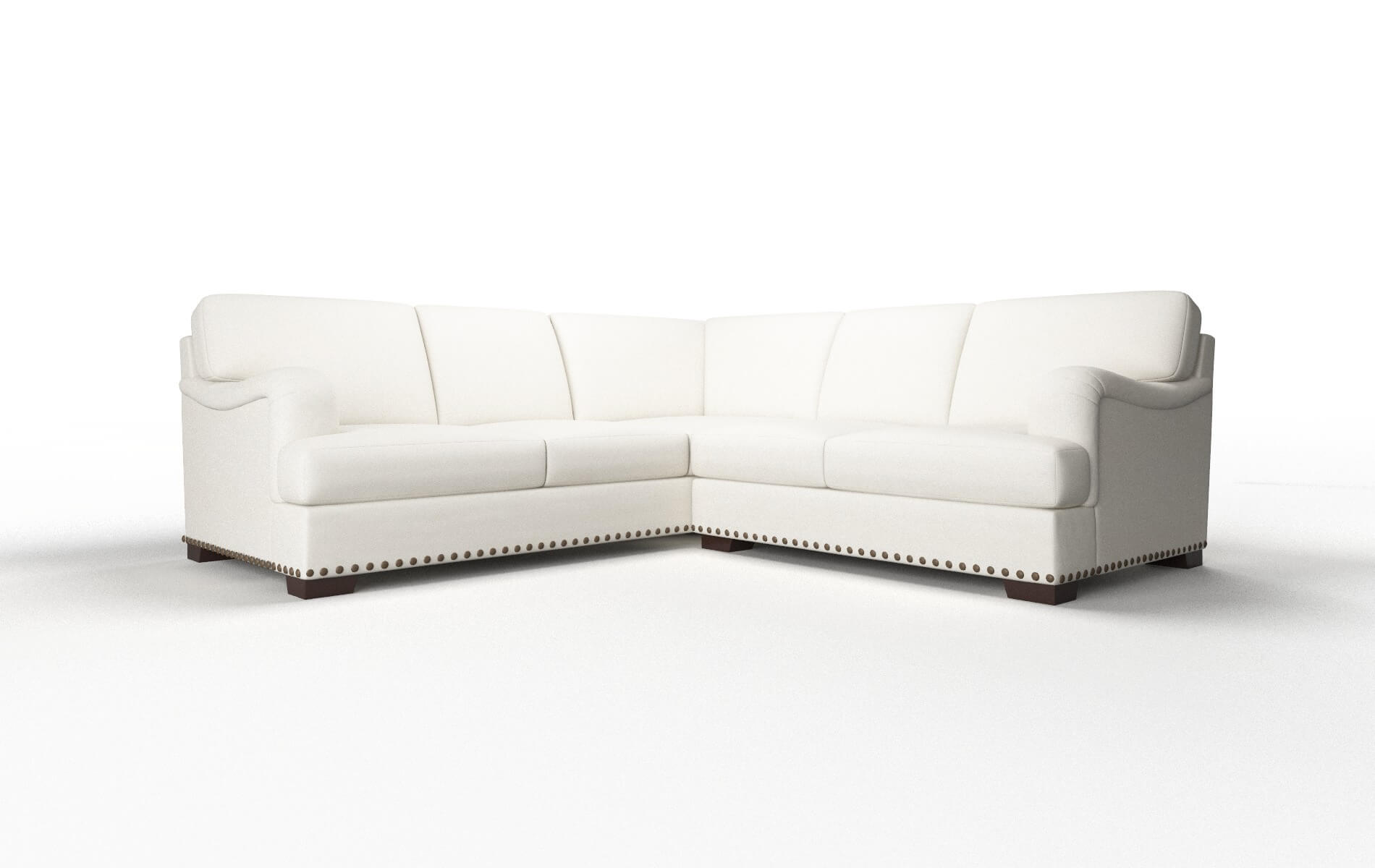 Brighton Cosmo ivory Sectional Espresso Legs  1