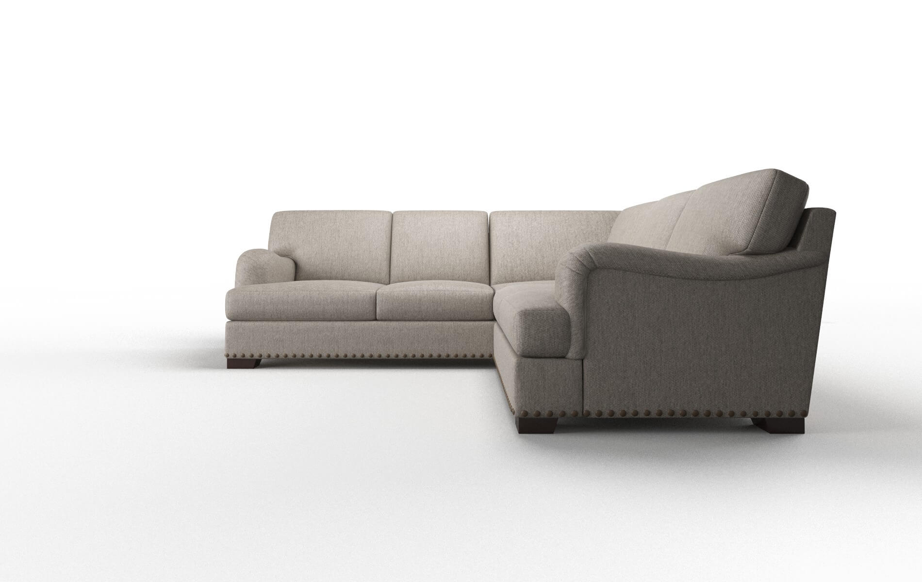 Brighton Cosmo Taupe Sectional espresso legs 5