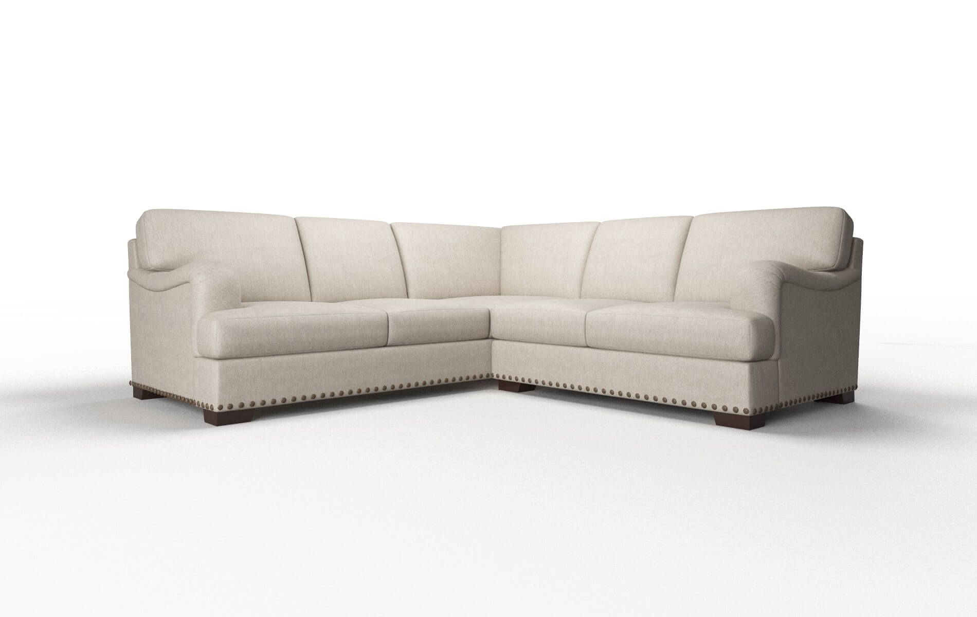 Brighton Derby Linen Sectional espresso legs 1