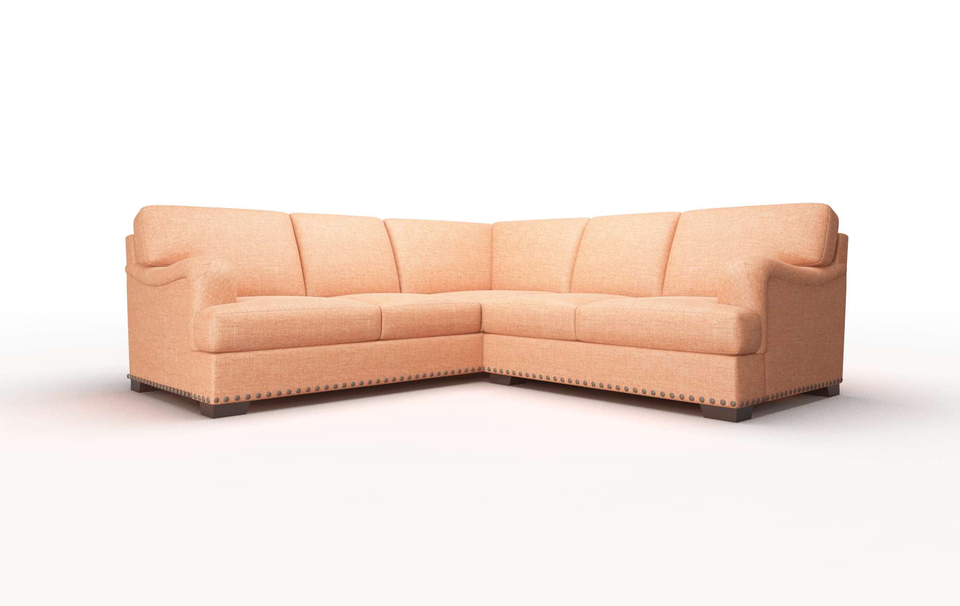 Brighton Durham Tangerine Sectional espresso legs 1