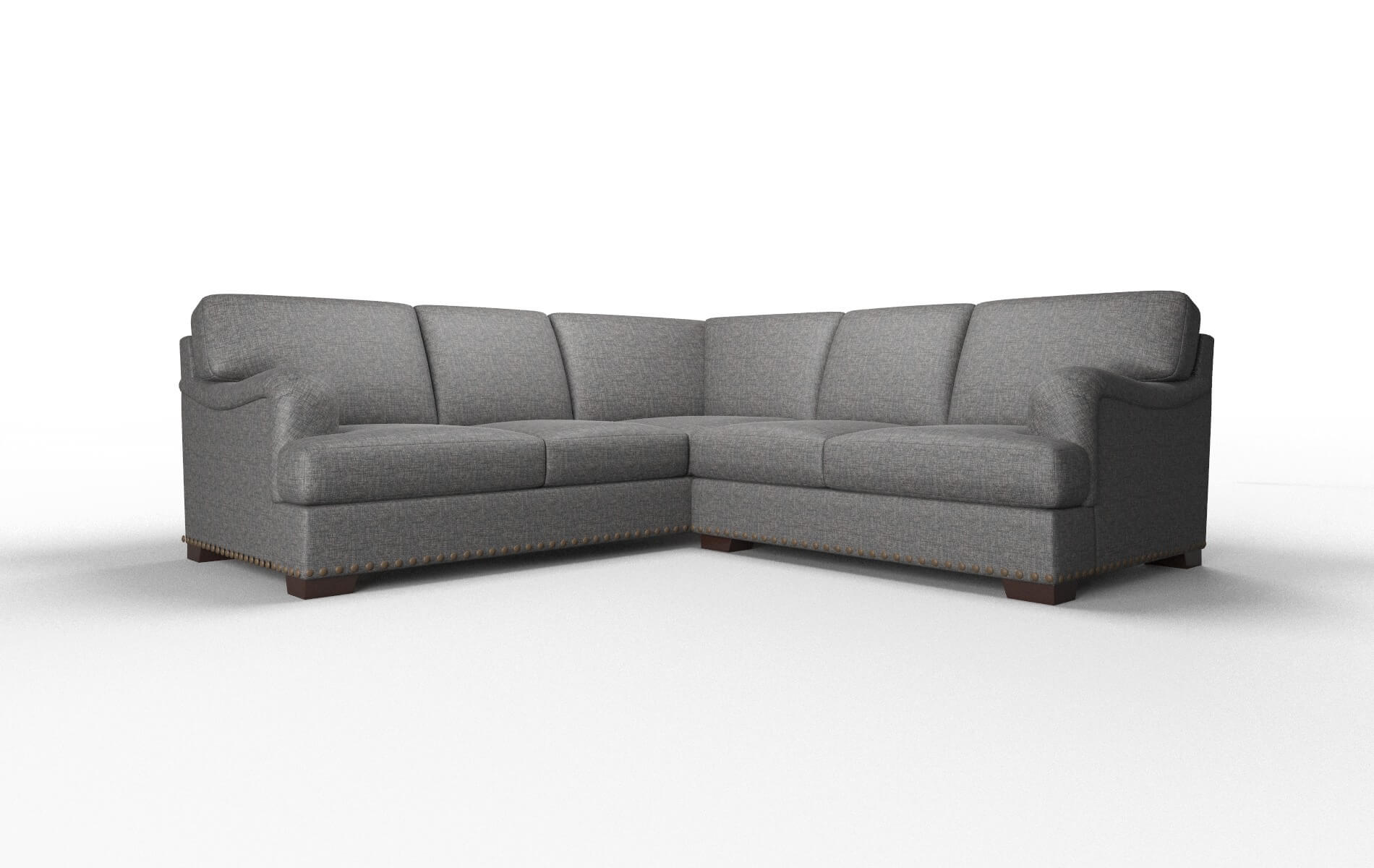 Brighton Insight Charcoal Sectional espresso legs 1