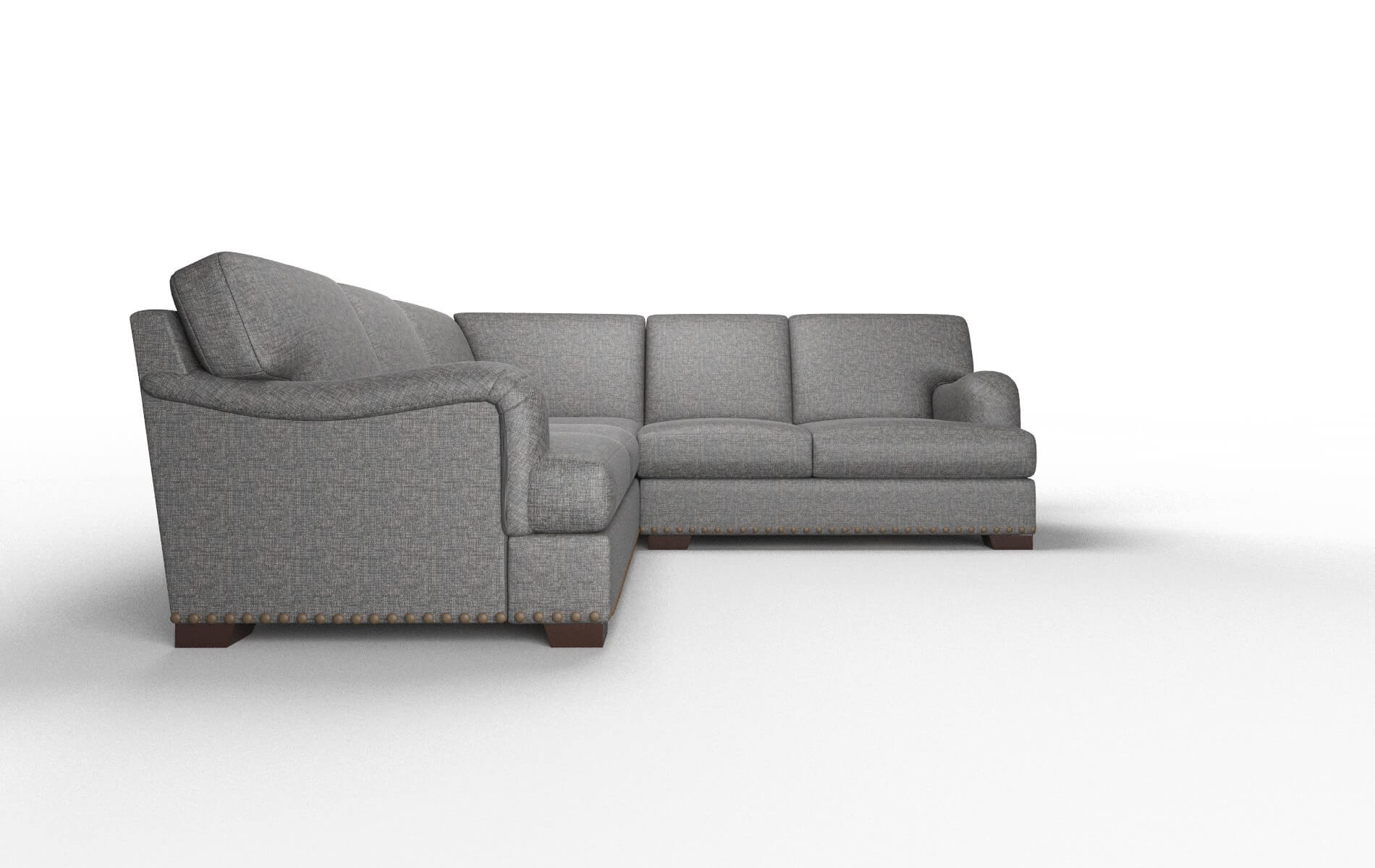 Brighton Insight Charcoal Sectional espresso legs 2