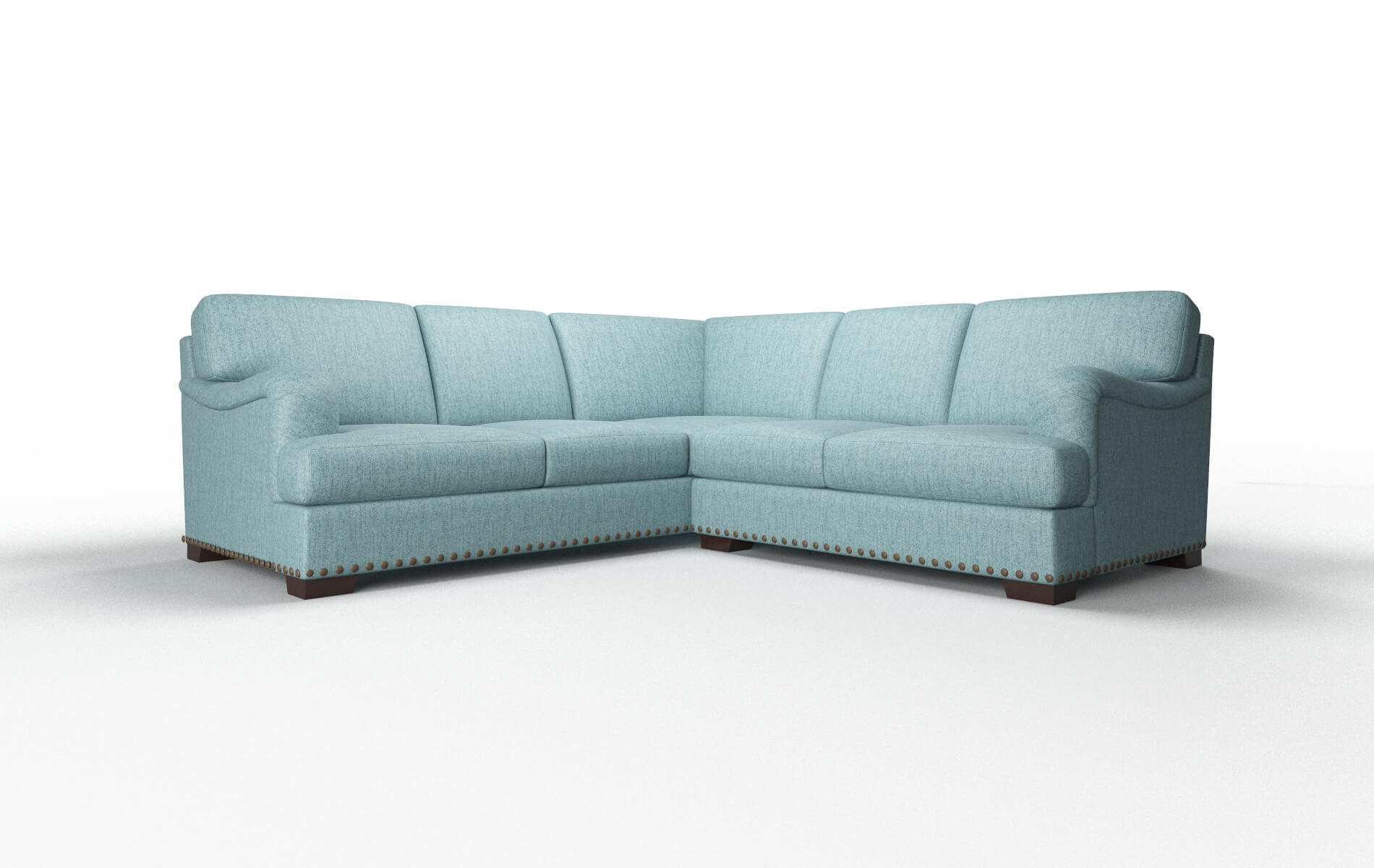 Brighton Insight peacock Sectional Espresso Legs  1