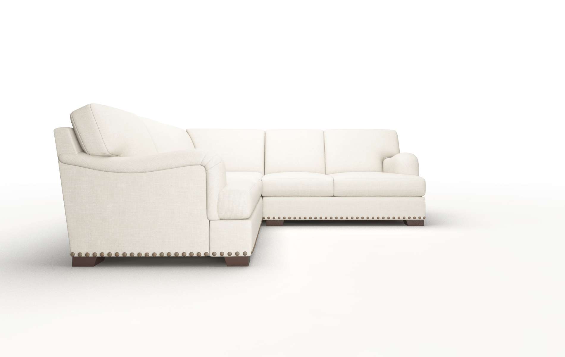 Brighton Keylargo Almond Sectional espresso legs 2