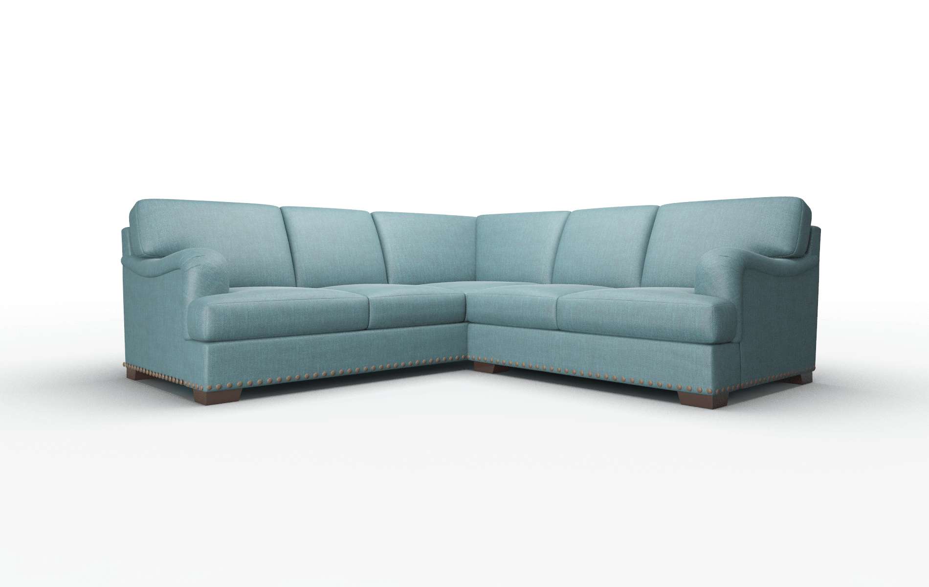 Brighton Leslie Peacock Sectional espresso legs 1