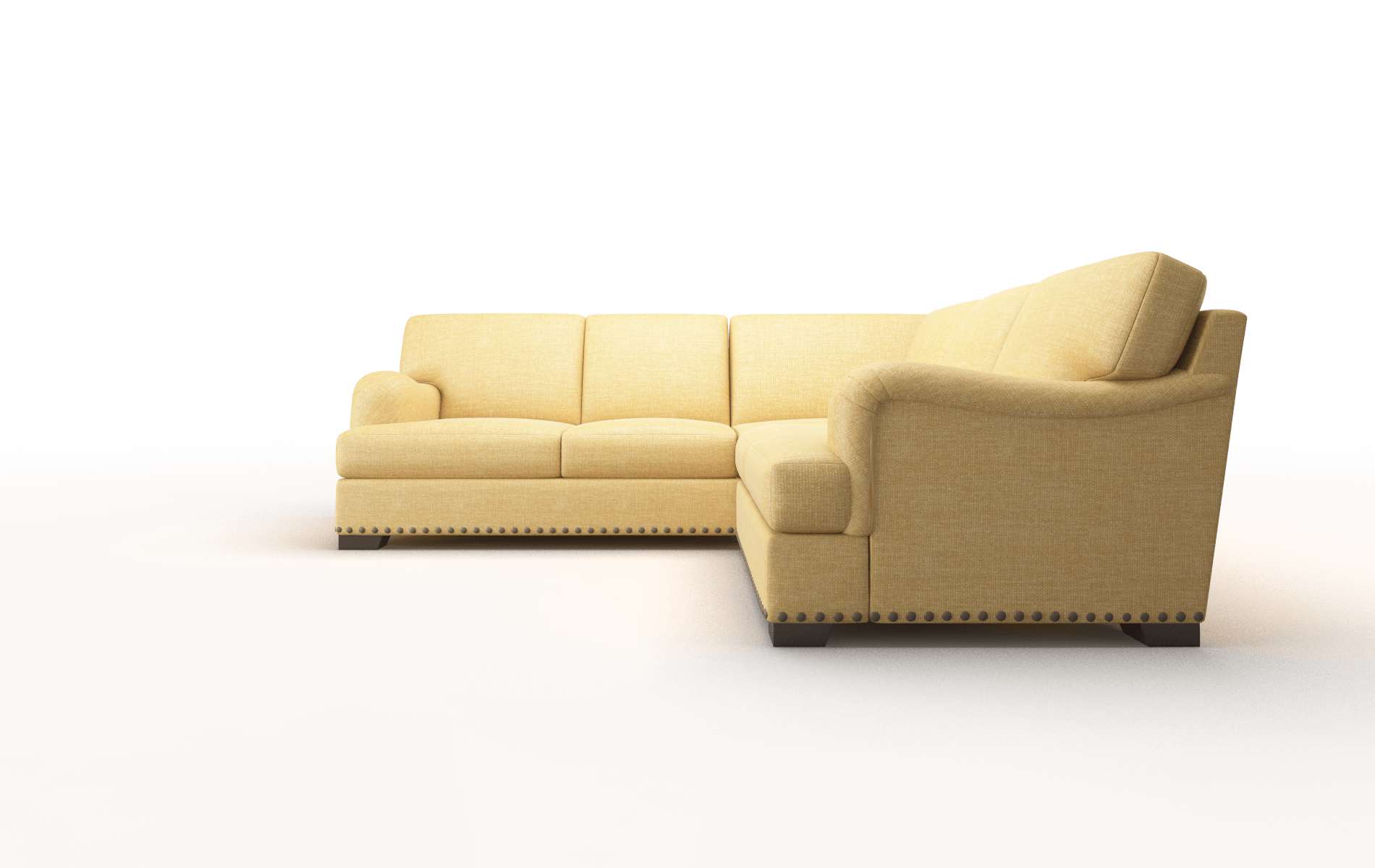 Brighton Leslie Saffron Sectional espresso legs 5