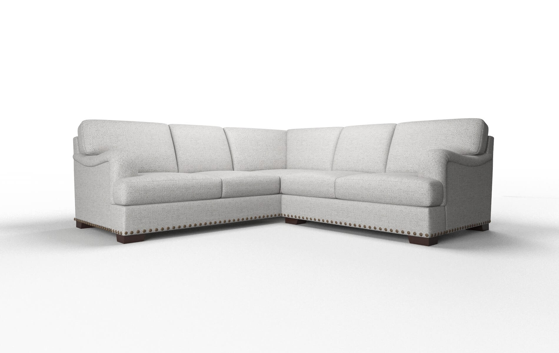 Brighton Malibu Dove Sectional espresso legs