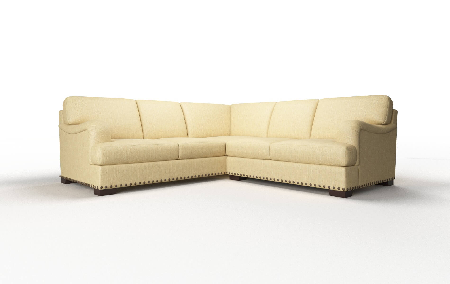 Brighton Malibu Maize Sectional espresso legs 1