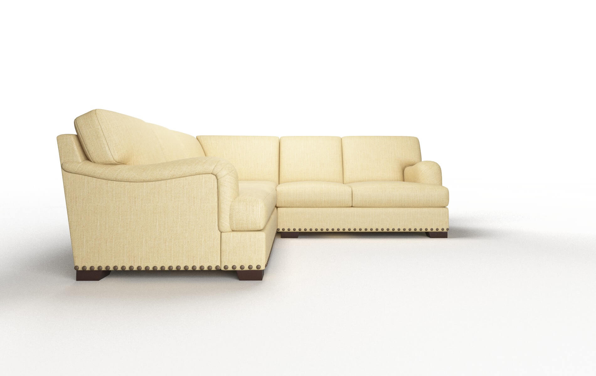 Brighton Malibu Maize Sectional espresso legs 2