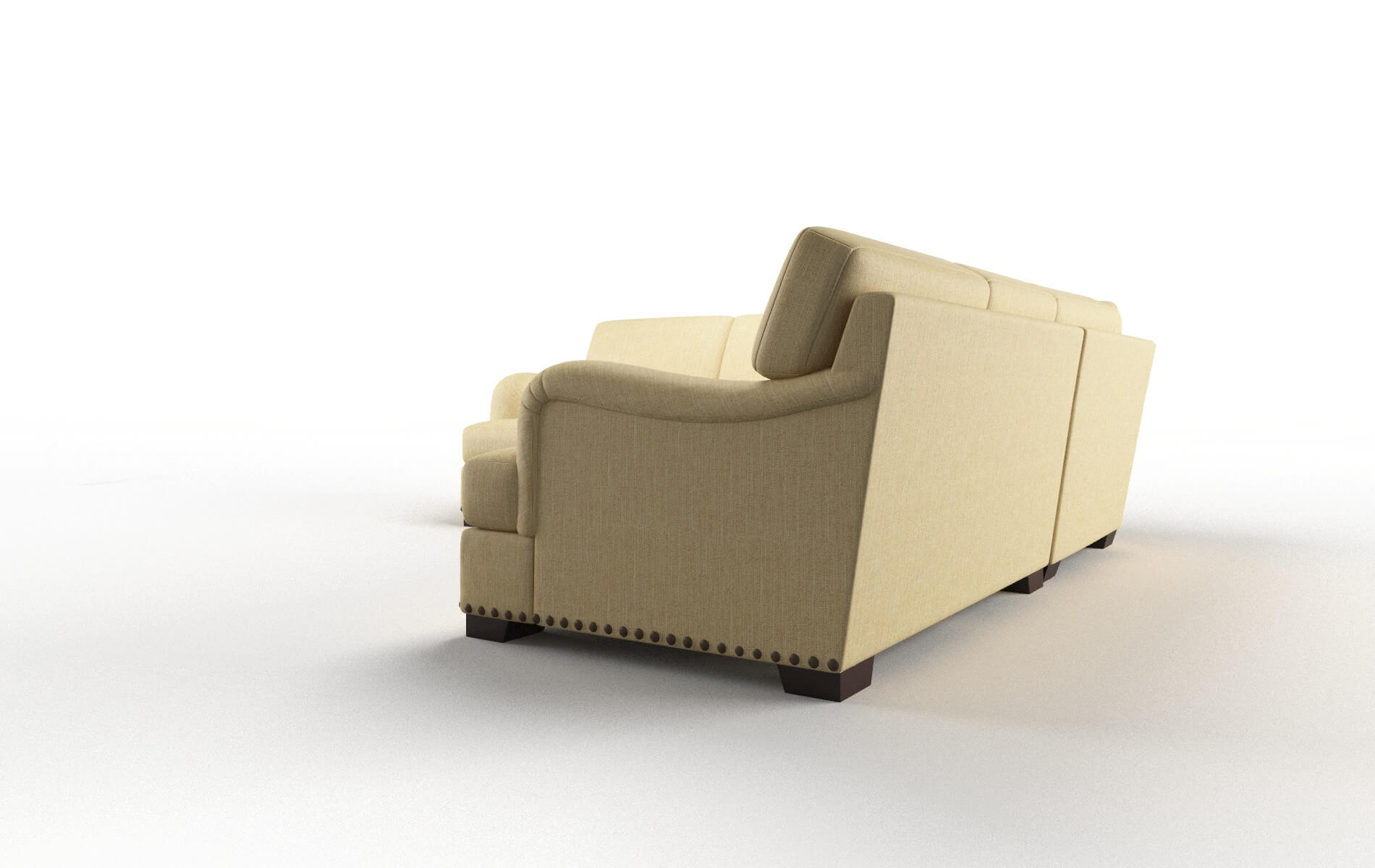 Brighton Malibu Maize Sectional espresso legs 4