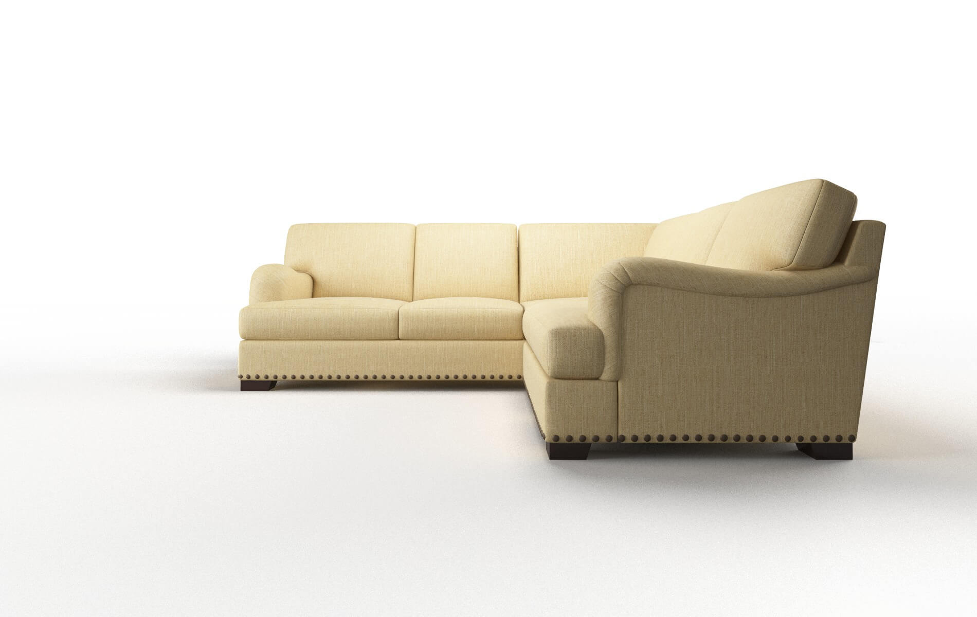 Brighton Malibu Maize Sectional espresso legs 5