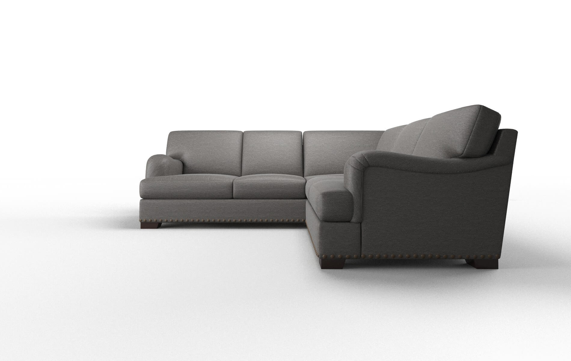 Brighton Oscar Grey Sectional espresso legs 5